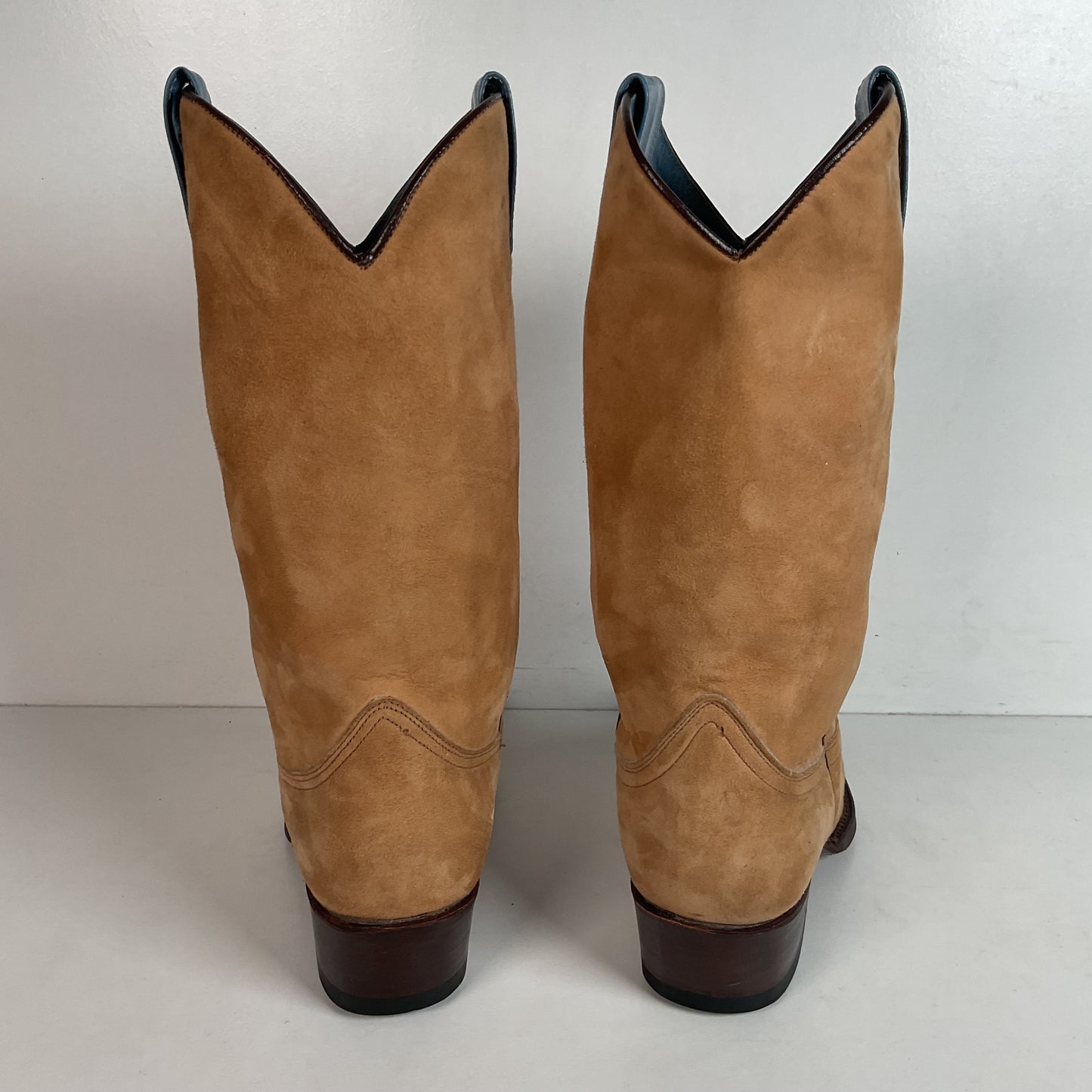 F. H. Senka Cowgirl Boots 8.5 US Nubuck Suede Snip Toe