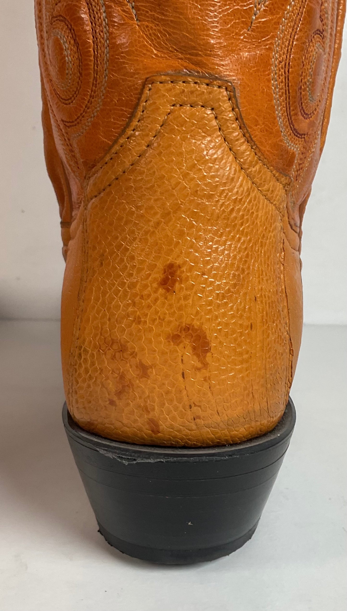 Tony Lama Butterscotch Ostrich Cowboy Boots 8 EE Exotic USA Made