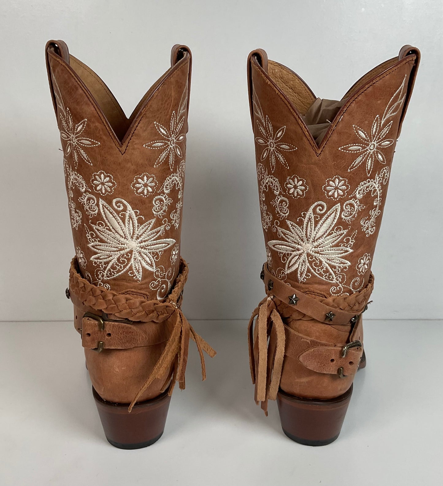 Shyanne Wildflower Cowgirl Boots 8 M Harness
