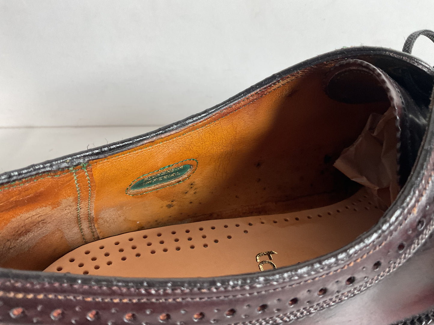 Early Florsheim Imperial Kenmoor Derby Shoes 10 C Shell Cordovan
