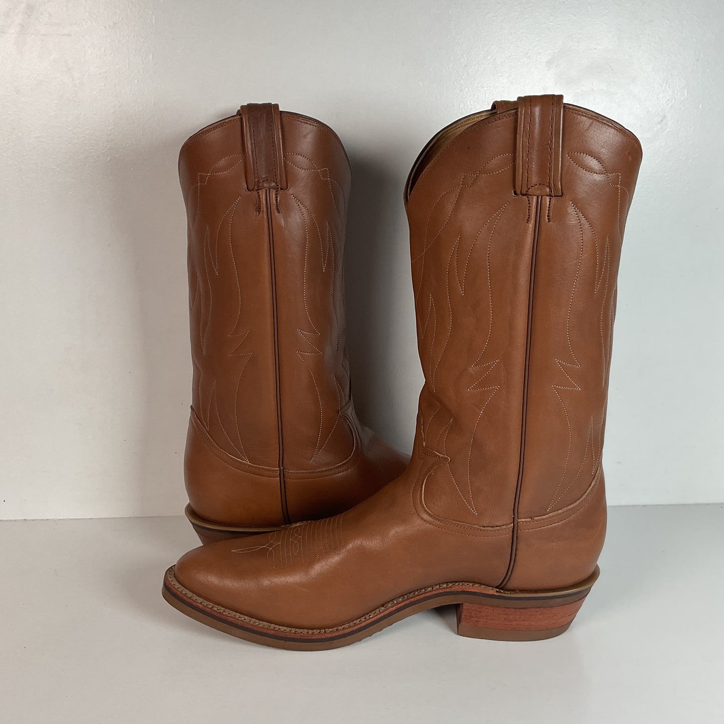 Tony Lama Retan Leather Cowboy Boots 13 A Oil-Resist Gold Label