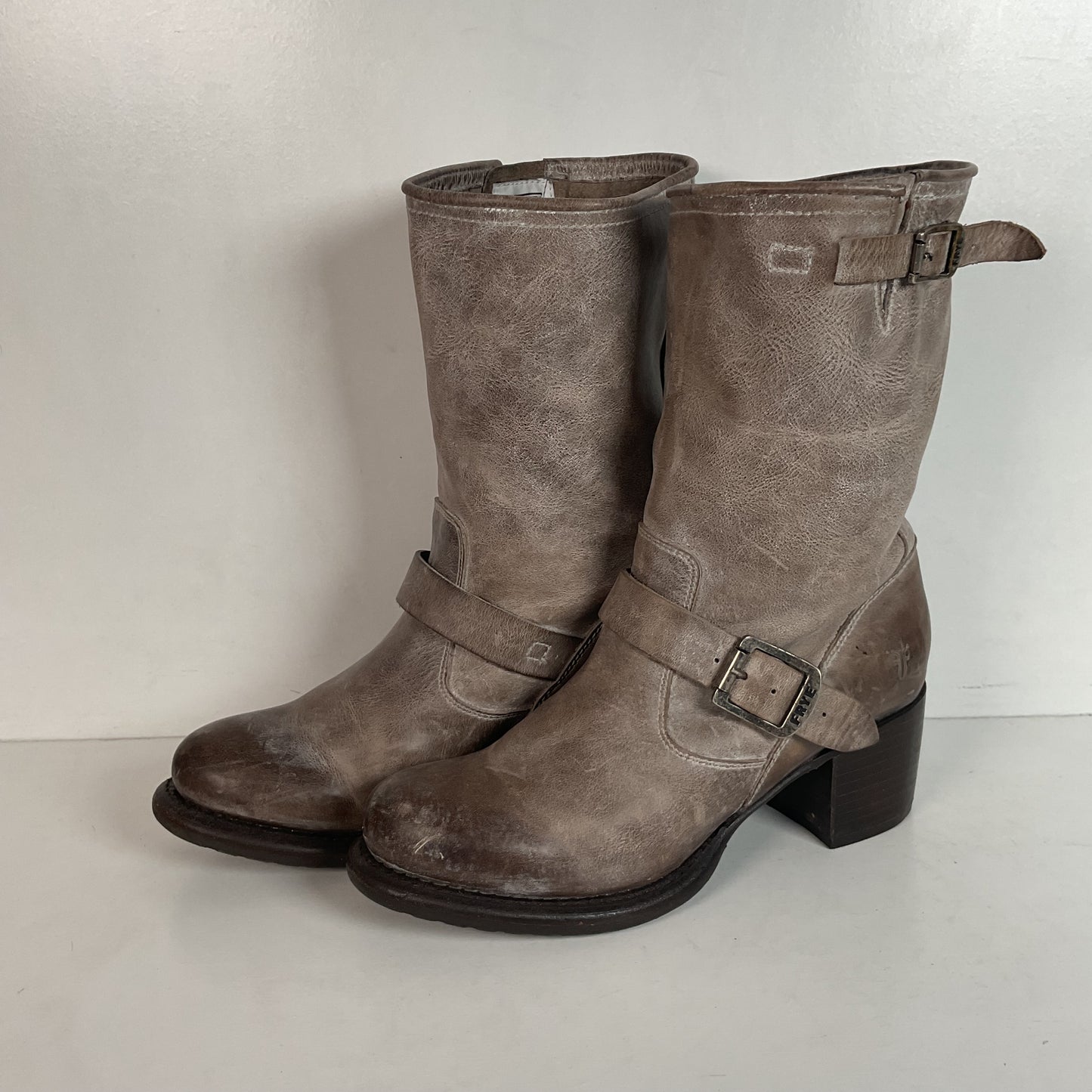 Frye Women’s Vera Slouch Boots 8 B Harness Style Retired Grey
