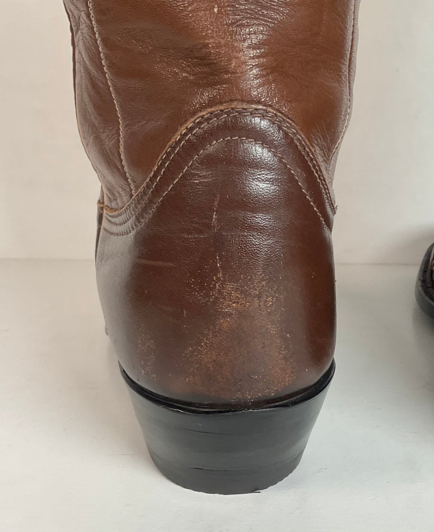 Vintage 1960s Tony Lama Wingtip Cowboy Boots 9 D Gold Label Recraft