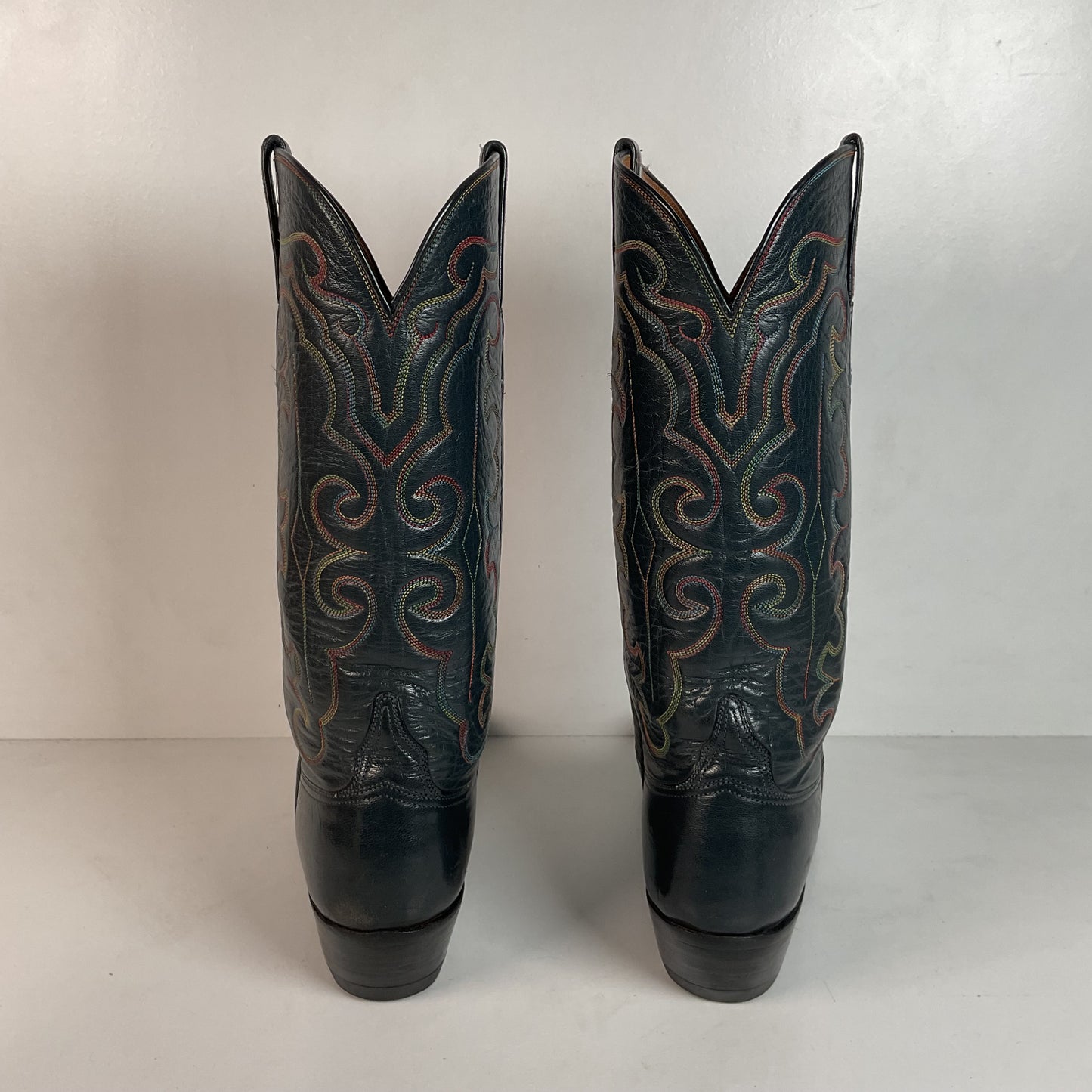 Vintage 1980s Lucchese San Antonio Navy Blue Cowboy Boots Men’s 9 B | Women’s 10