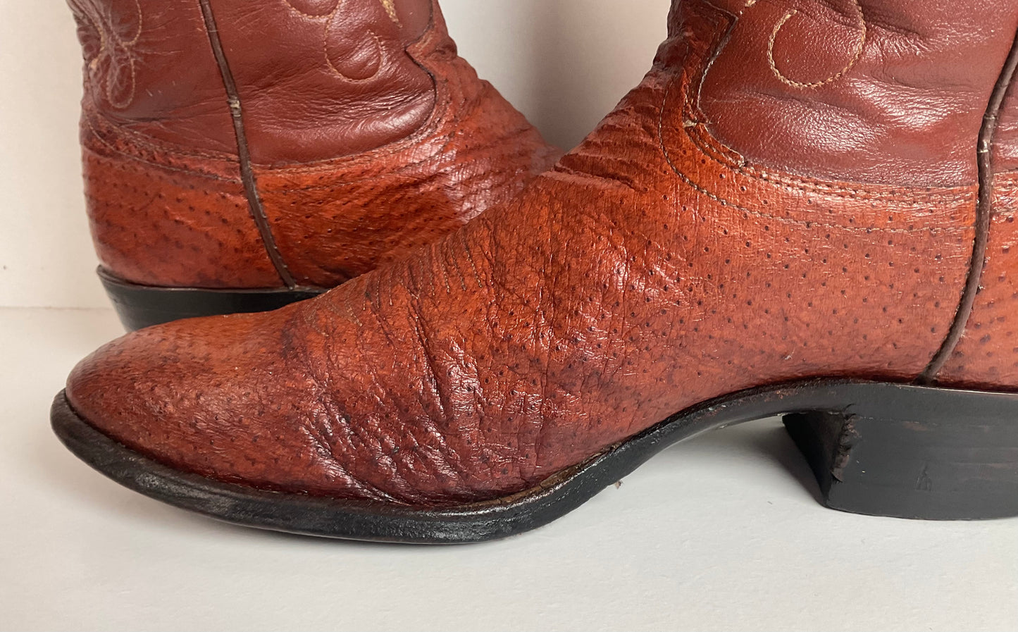 Vintage Justin Turkey Quill Cowboy Boots 9.5 D Gallapava
