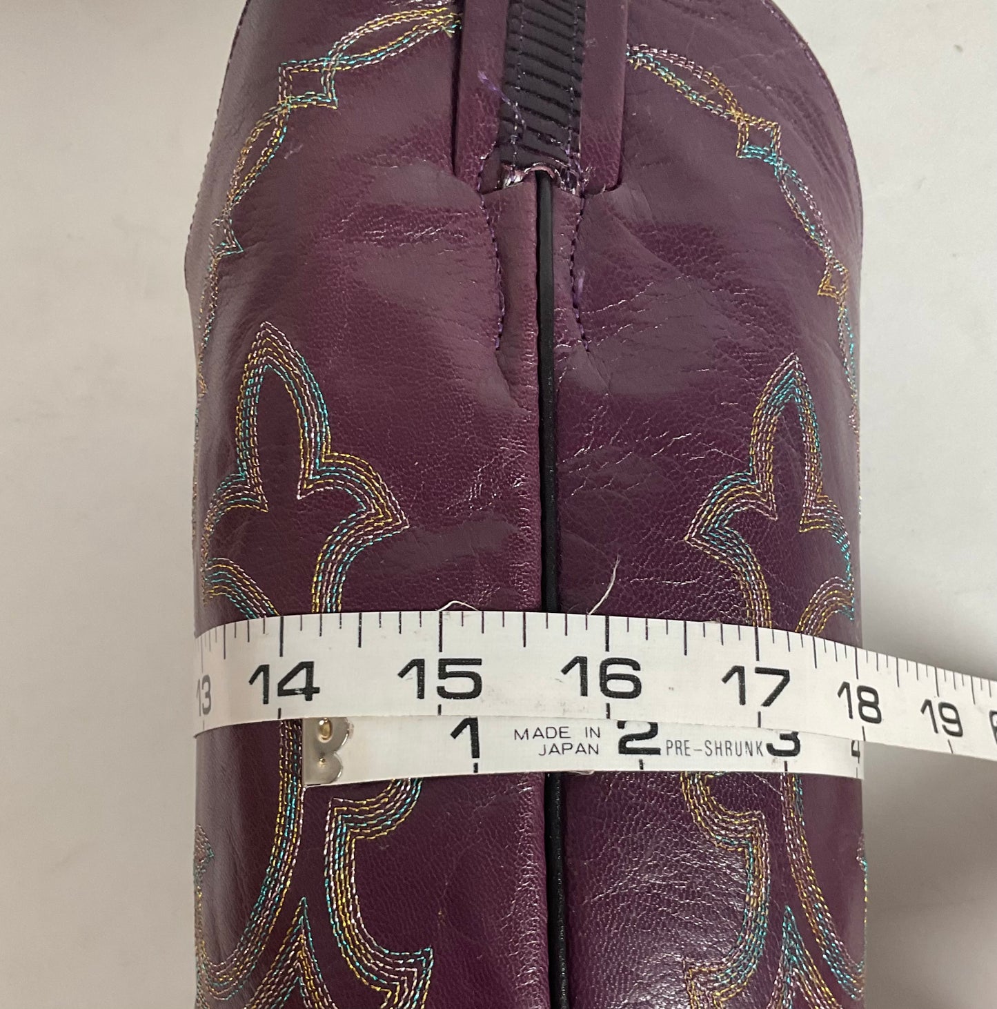Vintage Larry Mahan Tall Purple Cowgirl Boots 8.5 B USA Made Lizard Teju