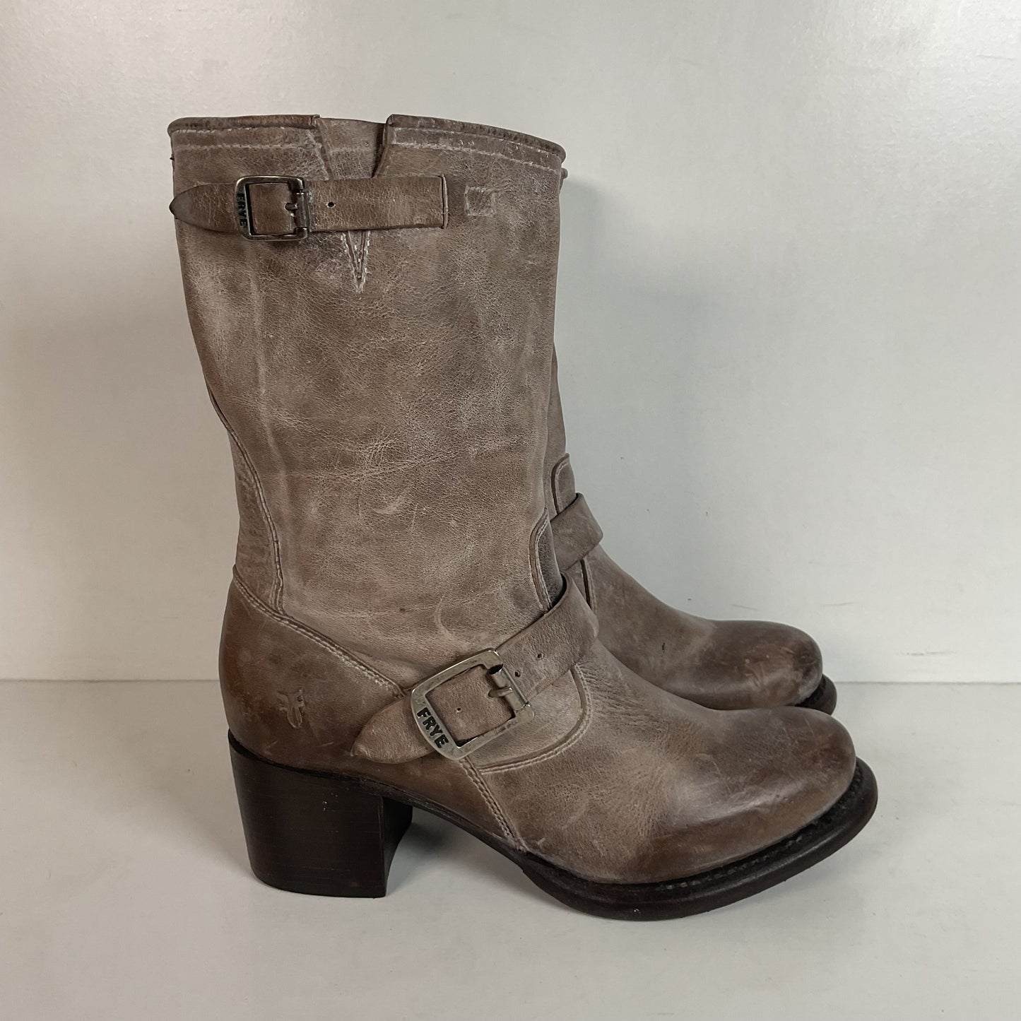 Frye Women’s Vera Slouch Boots 8 B Harness Style Retired Grey
