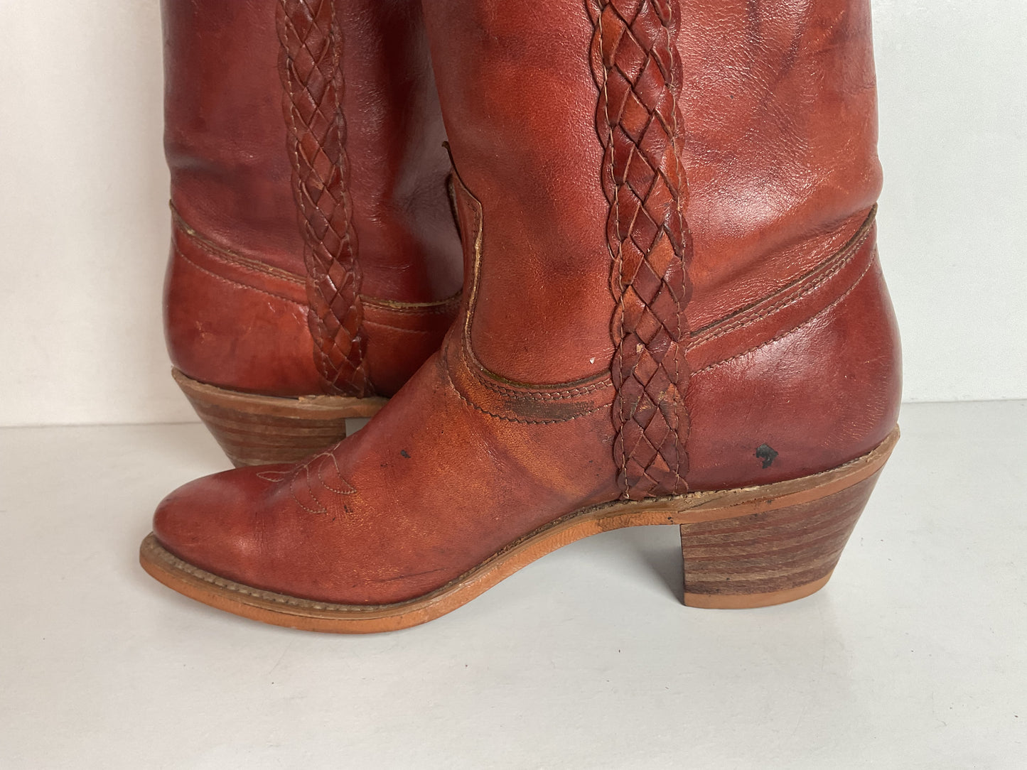 Vintage Capezio Braided Shooter Boots 6.5 M USA Made Campus Riding