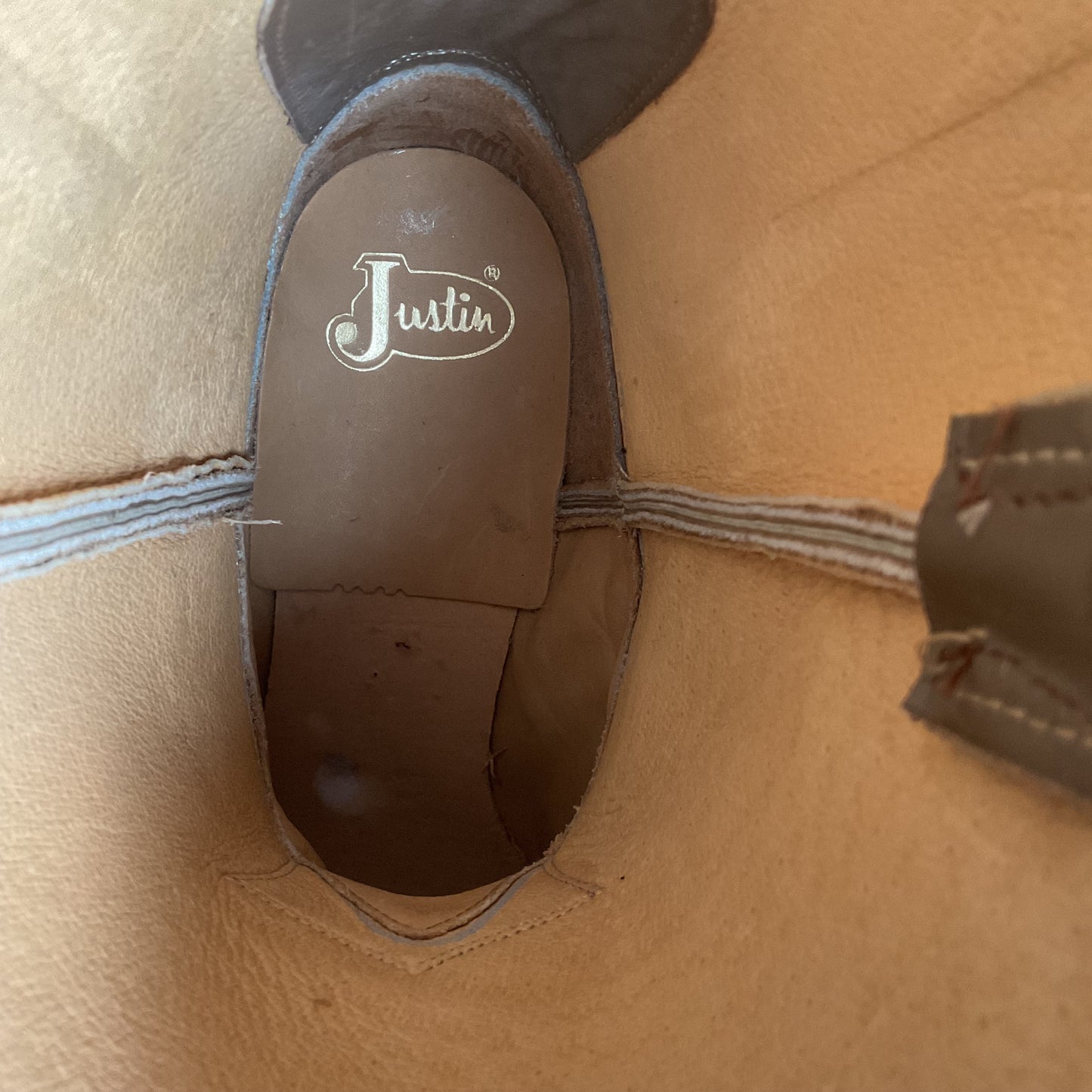 Justin Men’s Taupe Grey Roper Boots 9 D USA Made