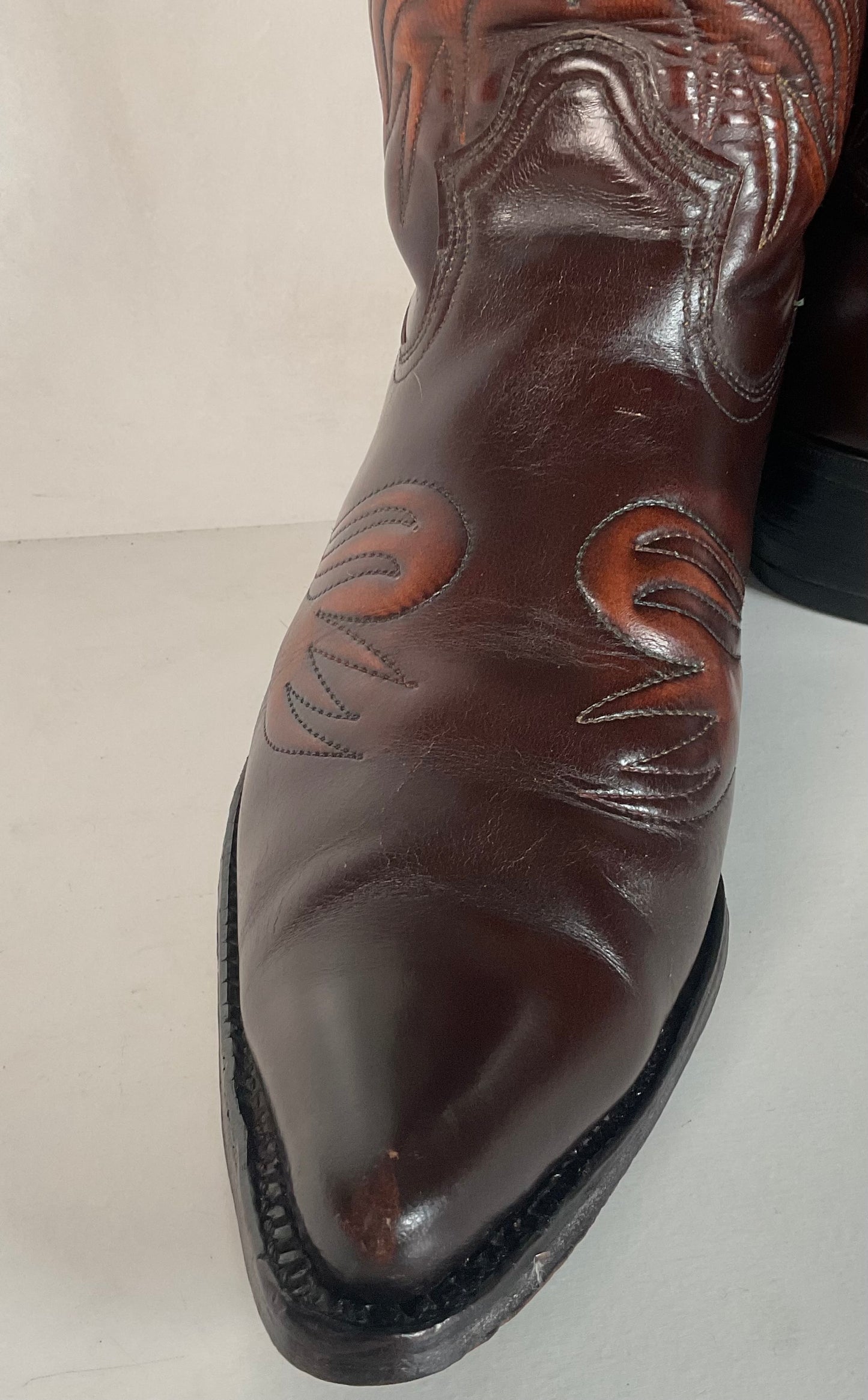 Vintage Texas Brand Patent Thunderbird Cowboy Boots 10.5 EE Rainbow Peacock