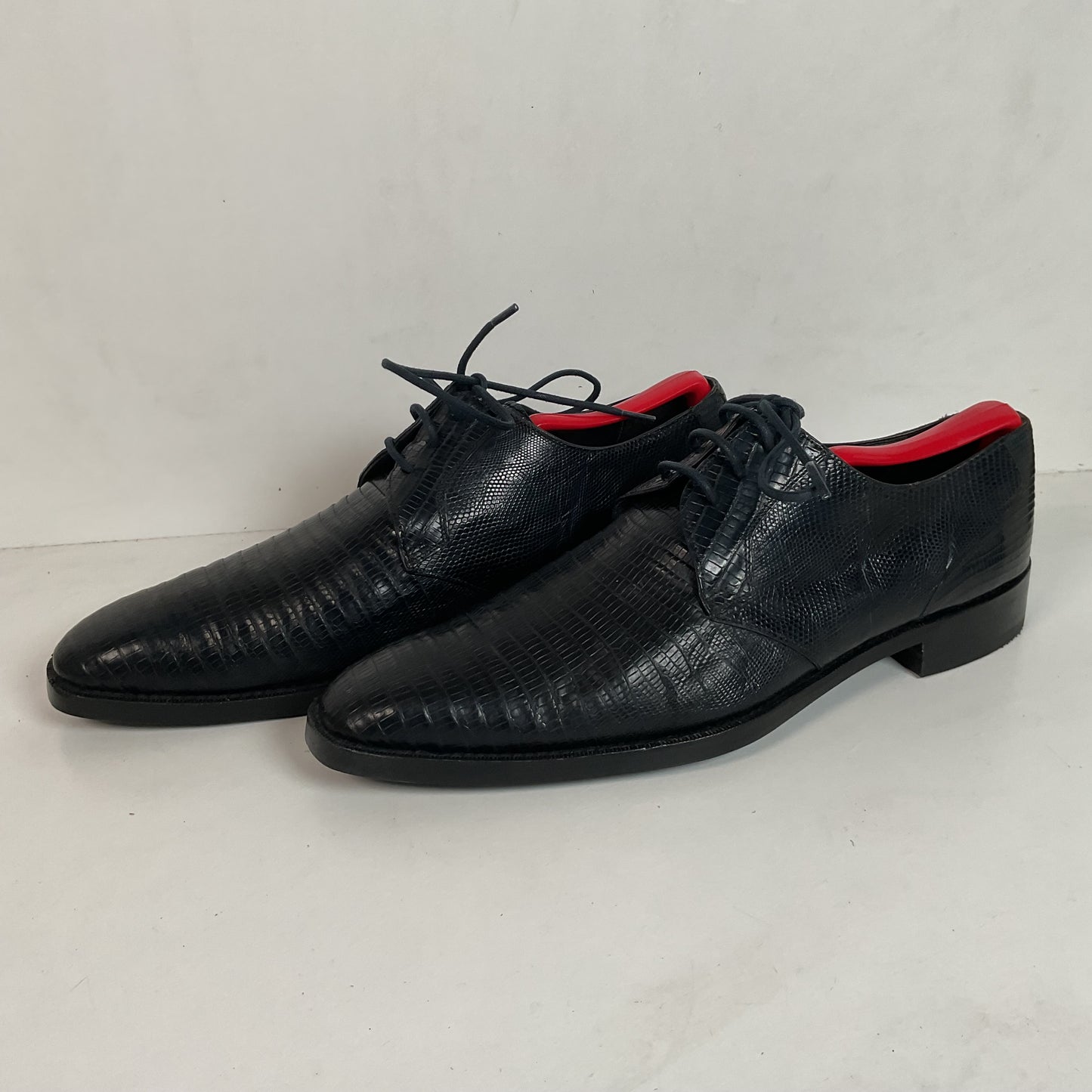 Mezlan Dark Blue Teju Lizard Derby Shoes 9 M Loafer Recraft