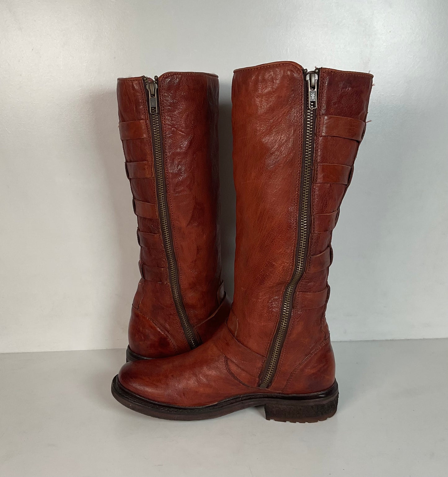 Frye Women’s 14.5” Valerie Shearling Sherpa Harness Boots 6 B Winter