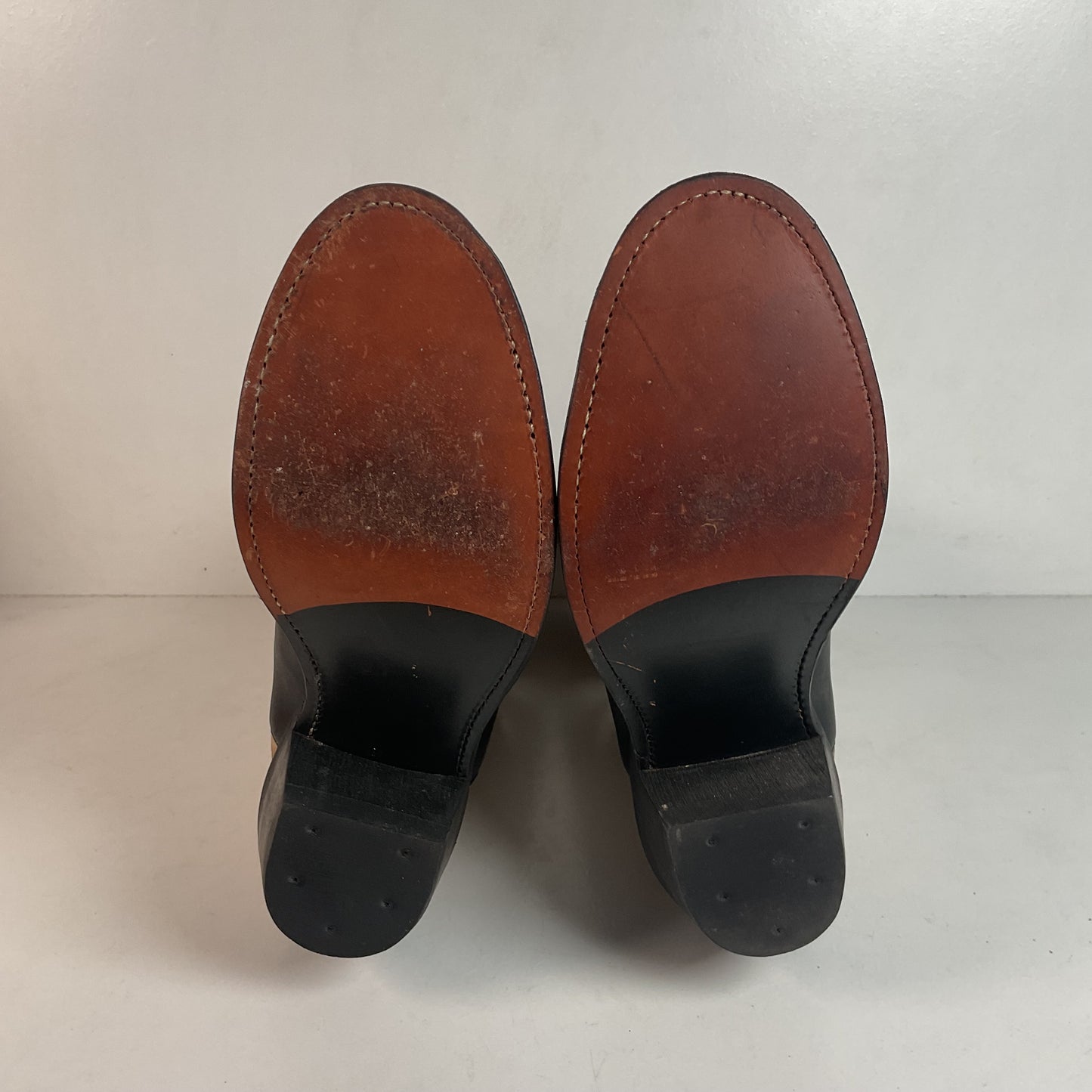 Olathe Rough Stock Cowboy Boots 10 D Black Mule Skin USA Made