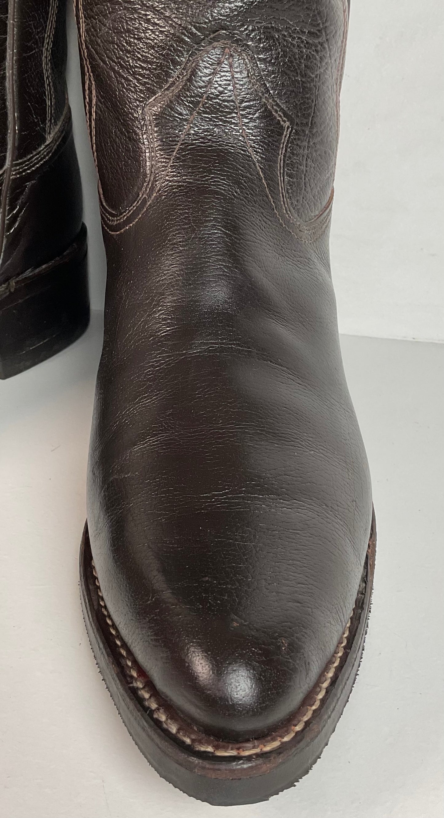Vintage 1970s Texas Brand Water Buffalo Cowboy Boots 13 D USA Made Exotic