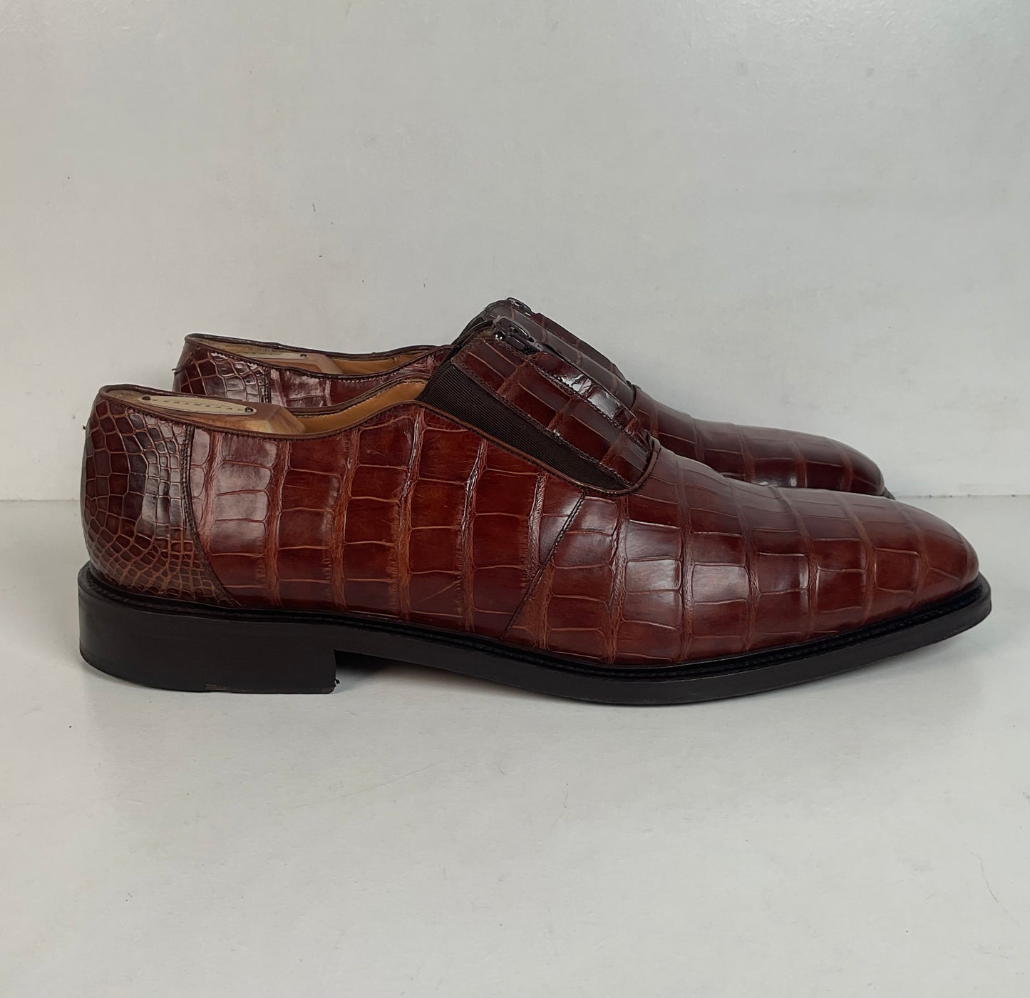 Avventura Exotic Caiman Crocodile Loafers 14 M Zipper