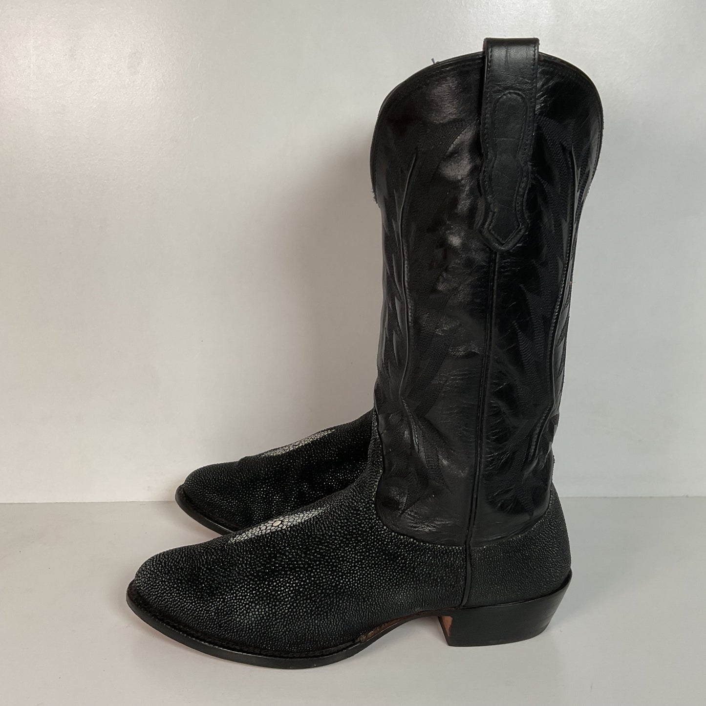 Nocona Exotic Stingray Cowboy Boots 9 D USA Black