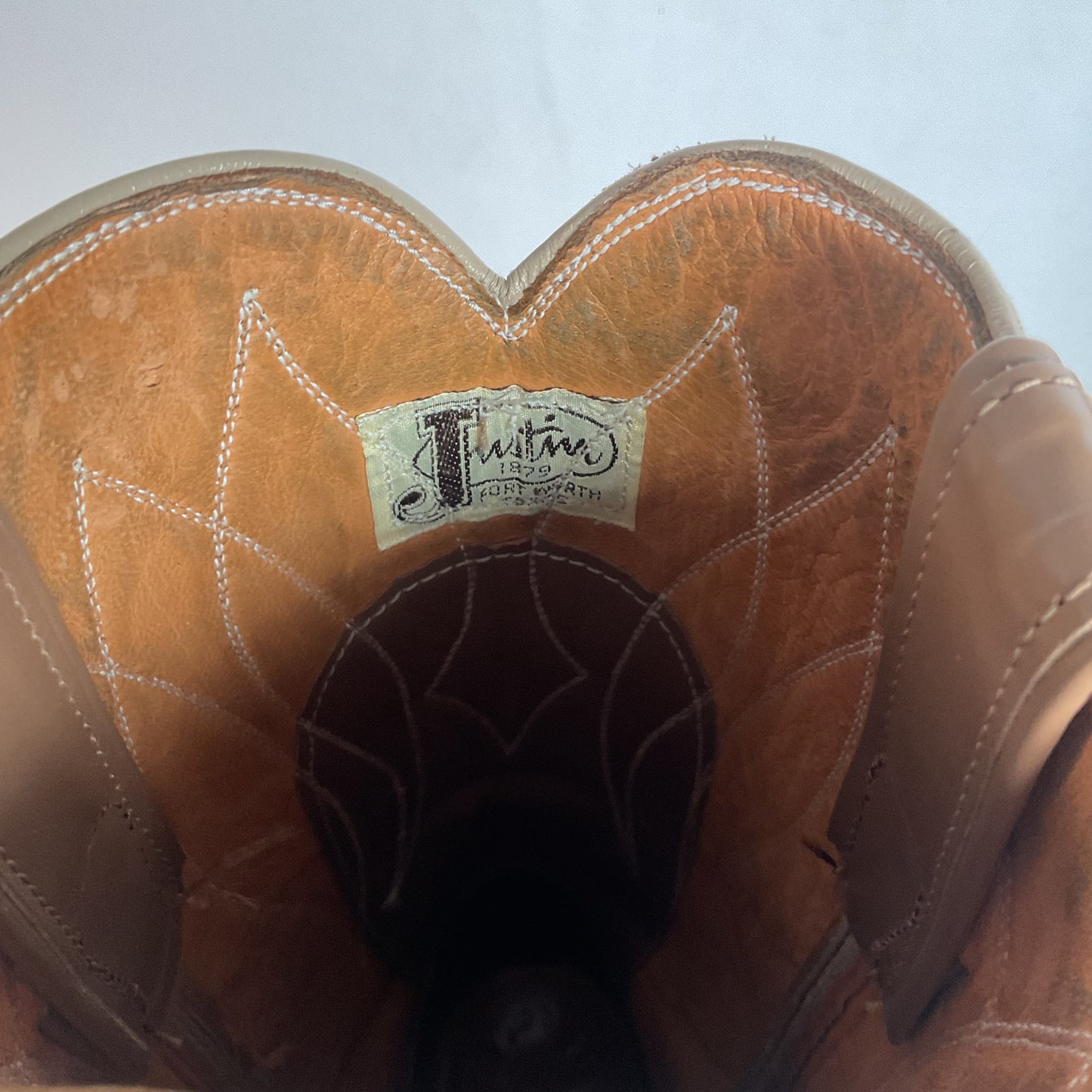 Vintage 1960s Justin Lizard Wingtip Cowgirl Boots 7 B White Label USA Made