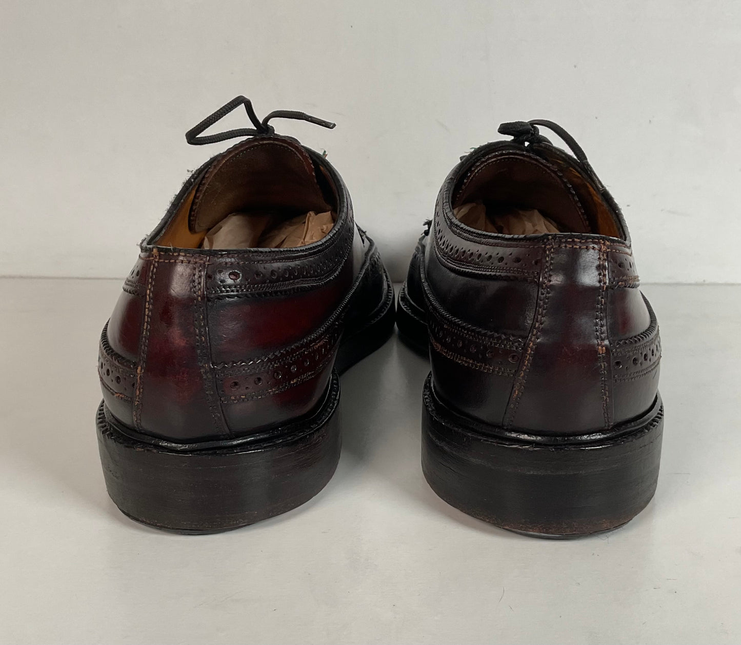 Early Florsheim Imperial Kenmoor Derby Shoes 10 C Shell Cordovan