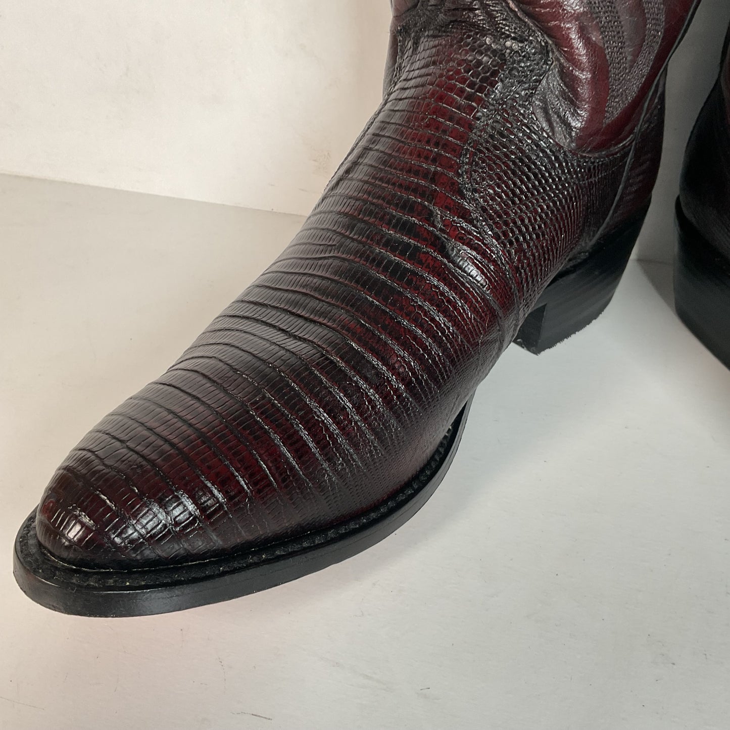 Dan Post Black Cherry Teju Lizard Cowboy Boots 8 D