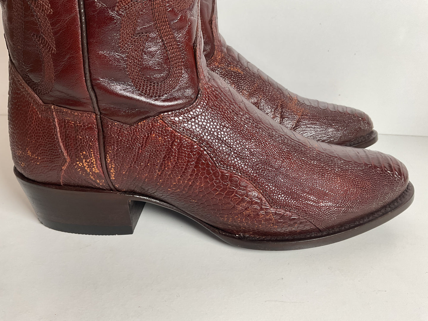 Dan Post Exotic Ostrich Leg Cowboy Boots 10 D