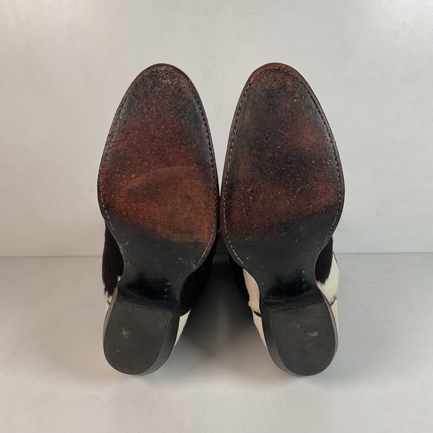 Vintage Larry Mahan Cow Hair Cowgirl Pony Boots 8 B