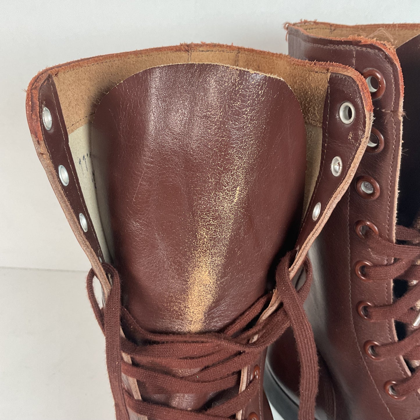 Vintage Vietnam War Brown Jump Boots 11 N (Narrow) Cap Toe Paratrooper