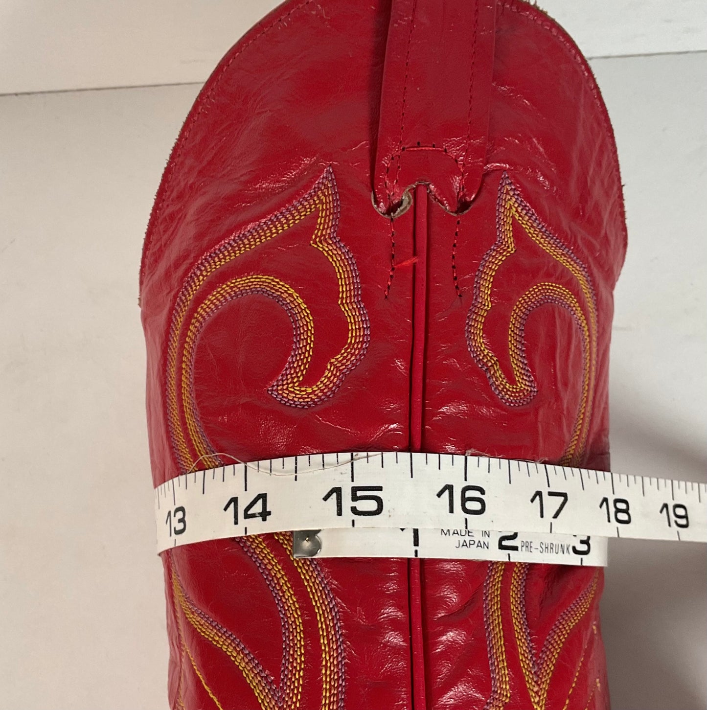 Vintage Larry Mahan Cherry Red Pin Quill Ostrich Cowboy Boots 10.5 D Recraft