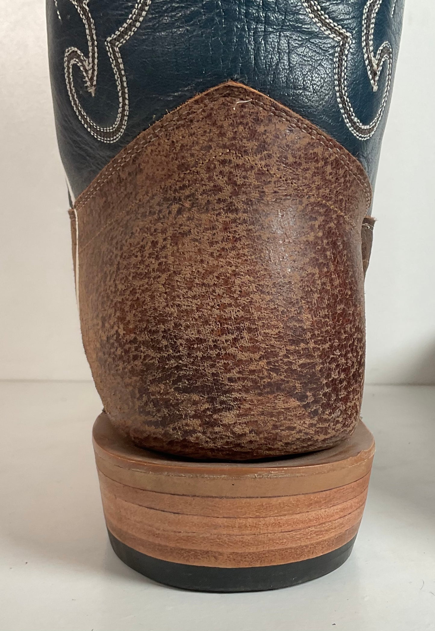 Olathe Pig Skin Suede Cowboy Boots 18 B (Narrow) Rough Out Custom