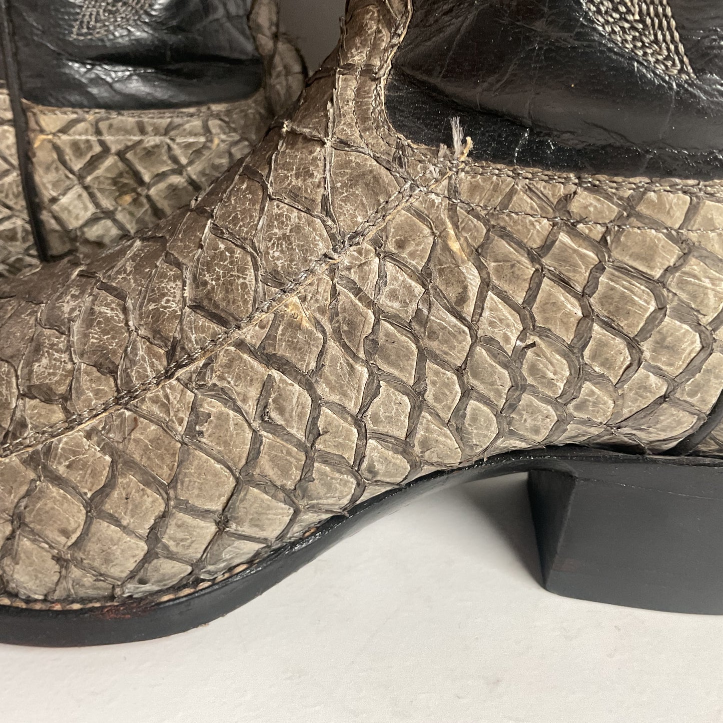 Pirarucu Fish Cowboy Boots Men’s 6.5 | Women’s 7.5 Inverted Cut Exotic Bass