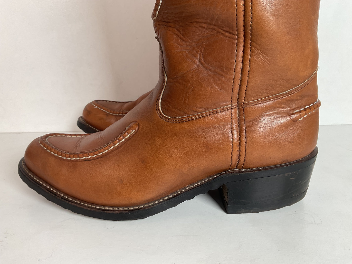 Vintage Double H Horseshoe Cowboy Work Boots 10 D USA Made Soft Toe