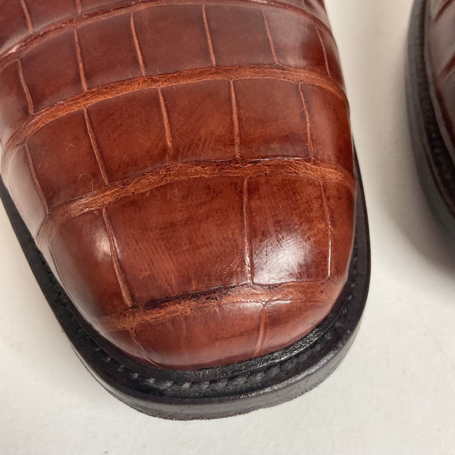 Avventura Exotic Caiman Crocodile Loafers 14 M Zipper