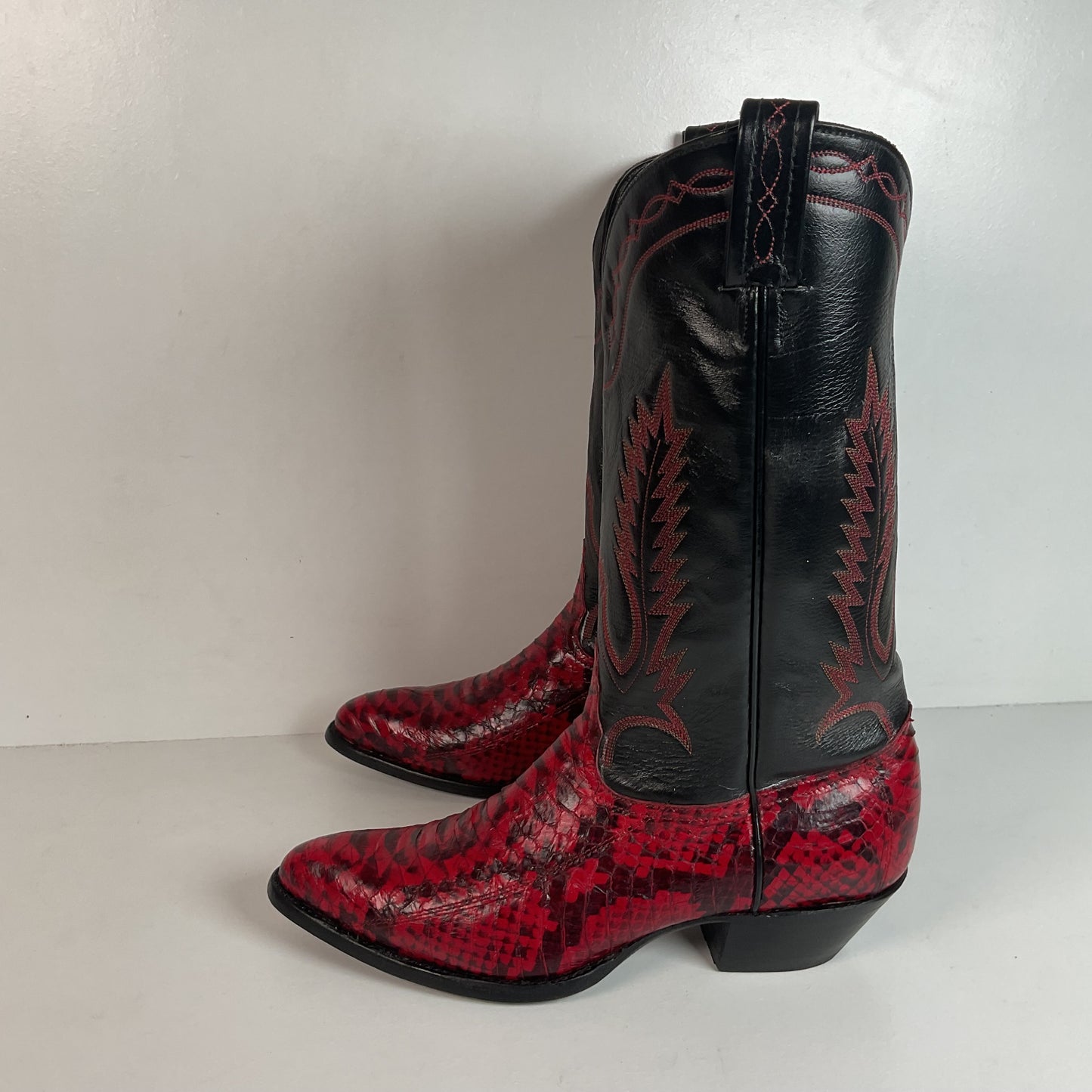 Tony Lama Women’s Viper Snakeskin Cowgirl Boots 9 M Back Cut