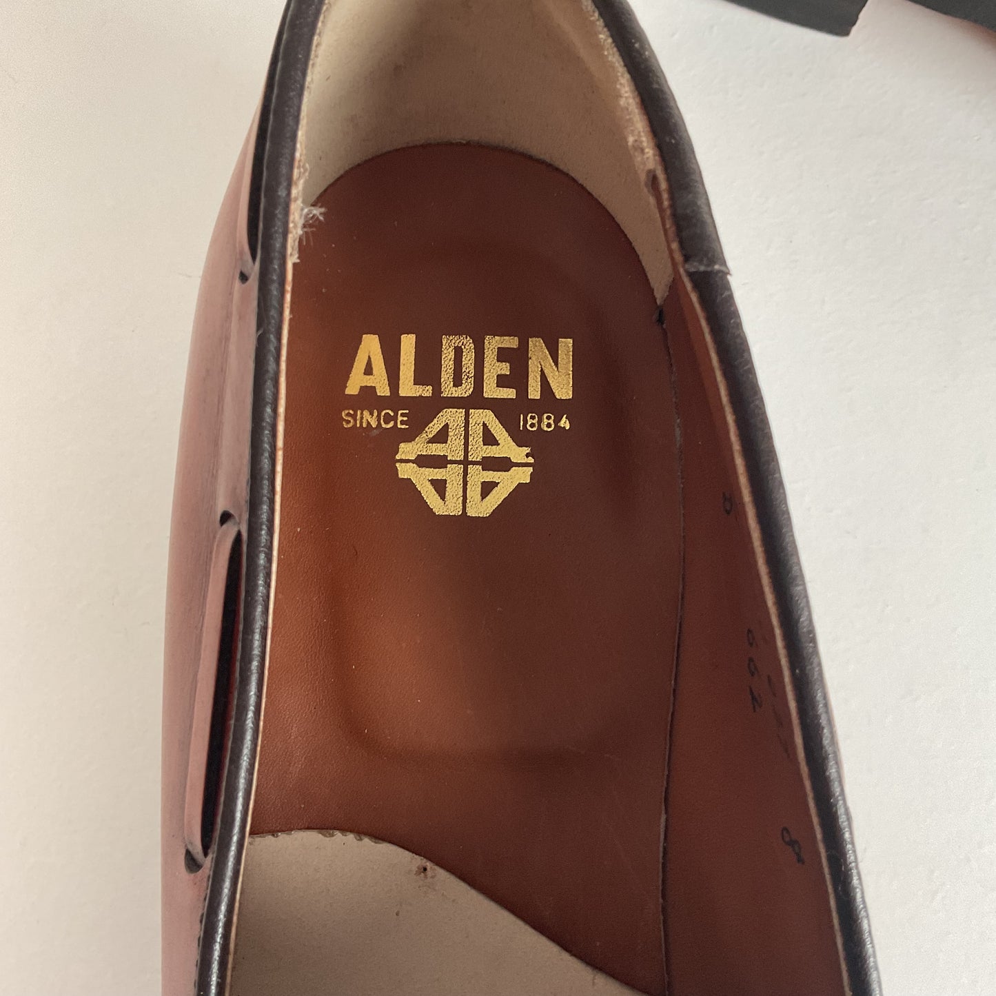 Vintage Alden Tan Calf Tassel Loafer 9 D Moc Toe Style 662 Old Logo