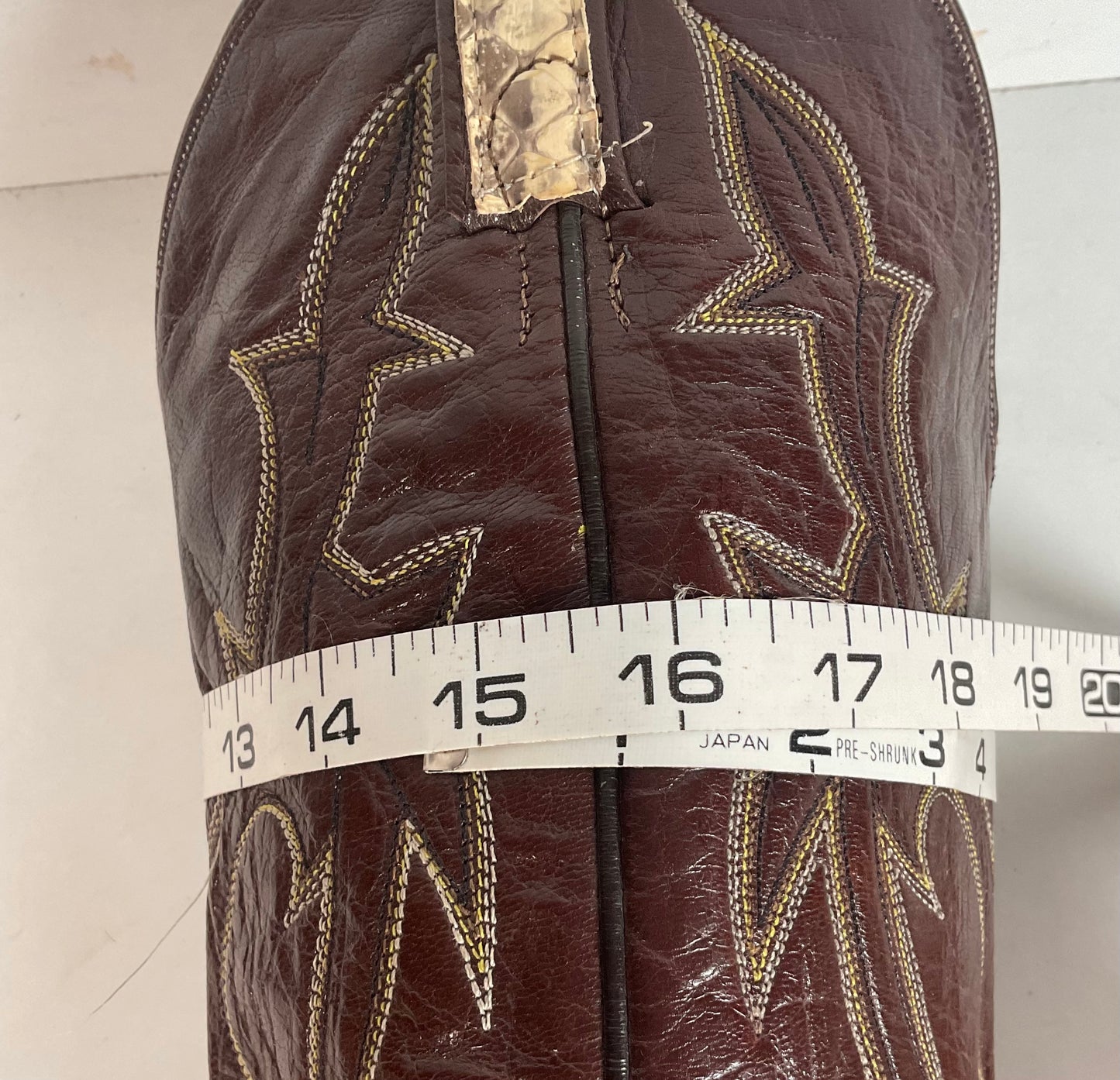 Vintage Dan Post Tall Python Cowgirl Boots 7.5 C USA Made Front Cut