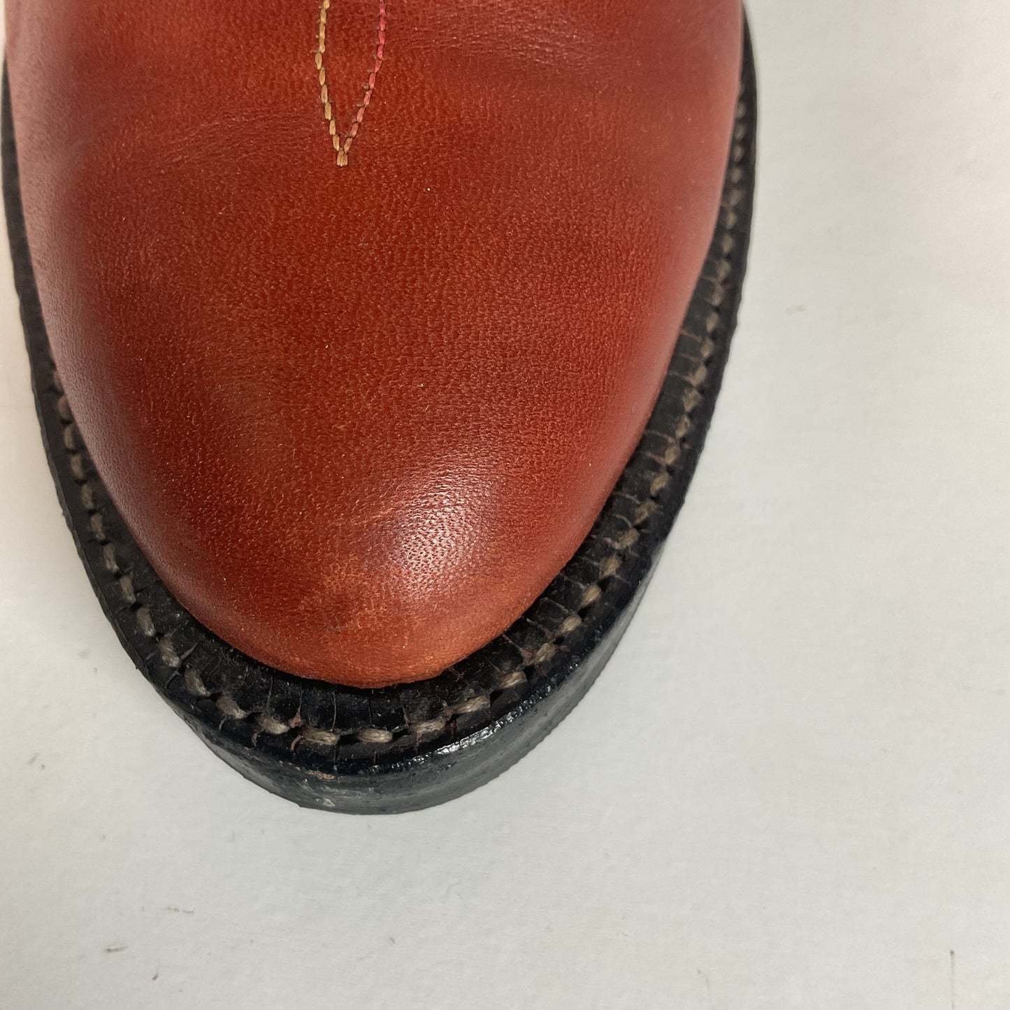 Vintage Tony Lama Rainbow Stitched Cowboy Boots 9 EE Gold Label Vibram Trucker