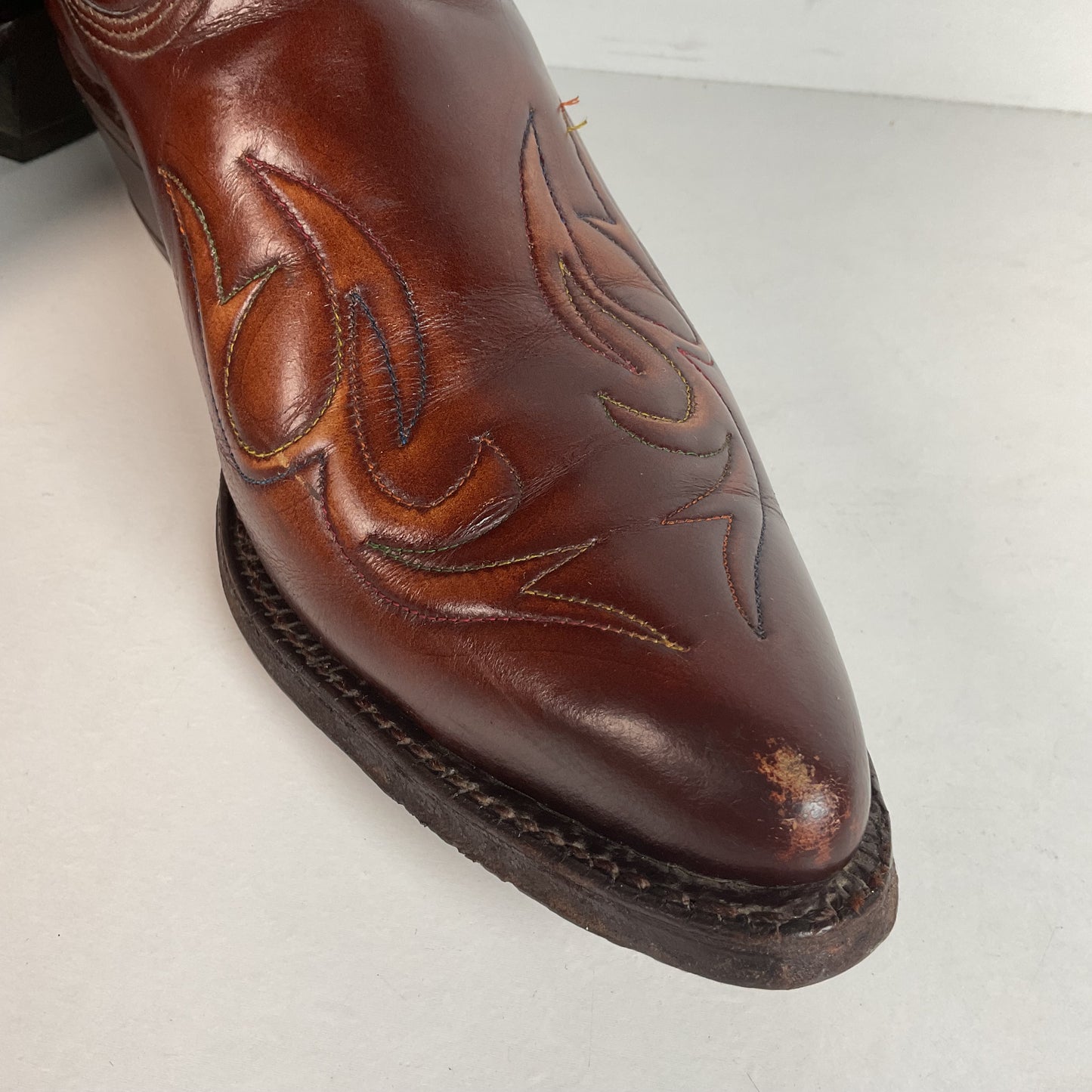 Vintage Texas Brand Thunderbid Cowboy Boots 9.5 D Rising Pheonix USA Made