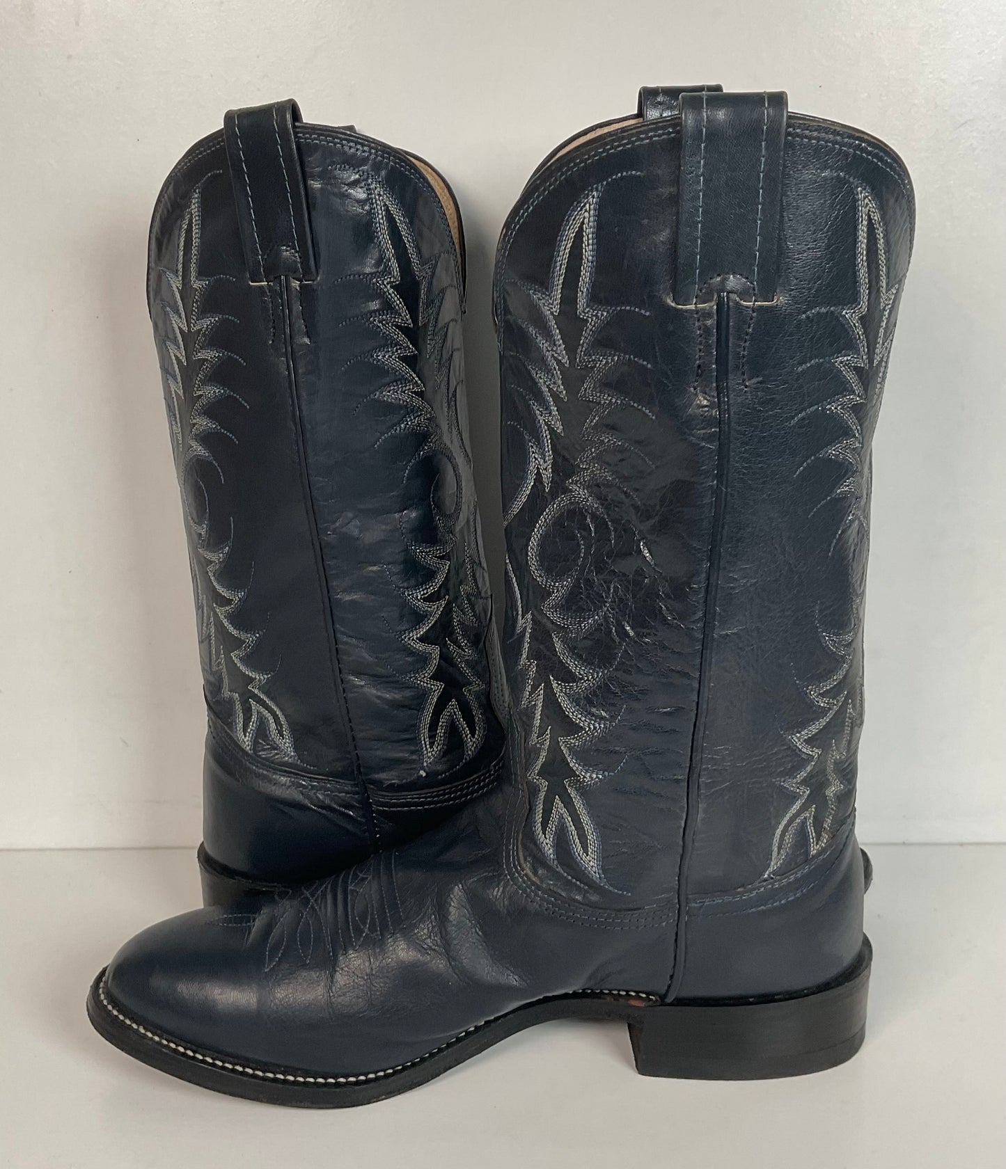 Vintage Nocona Navy Blue Cowgirl Boots Men’s 8 Wide | Women’s 9 USA Made