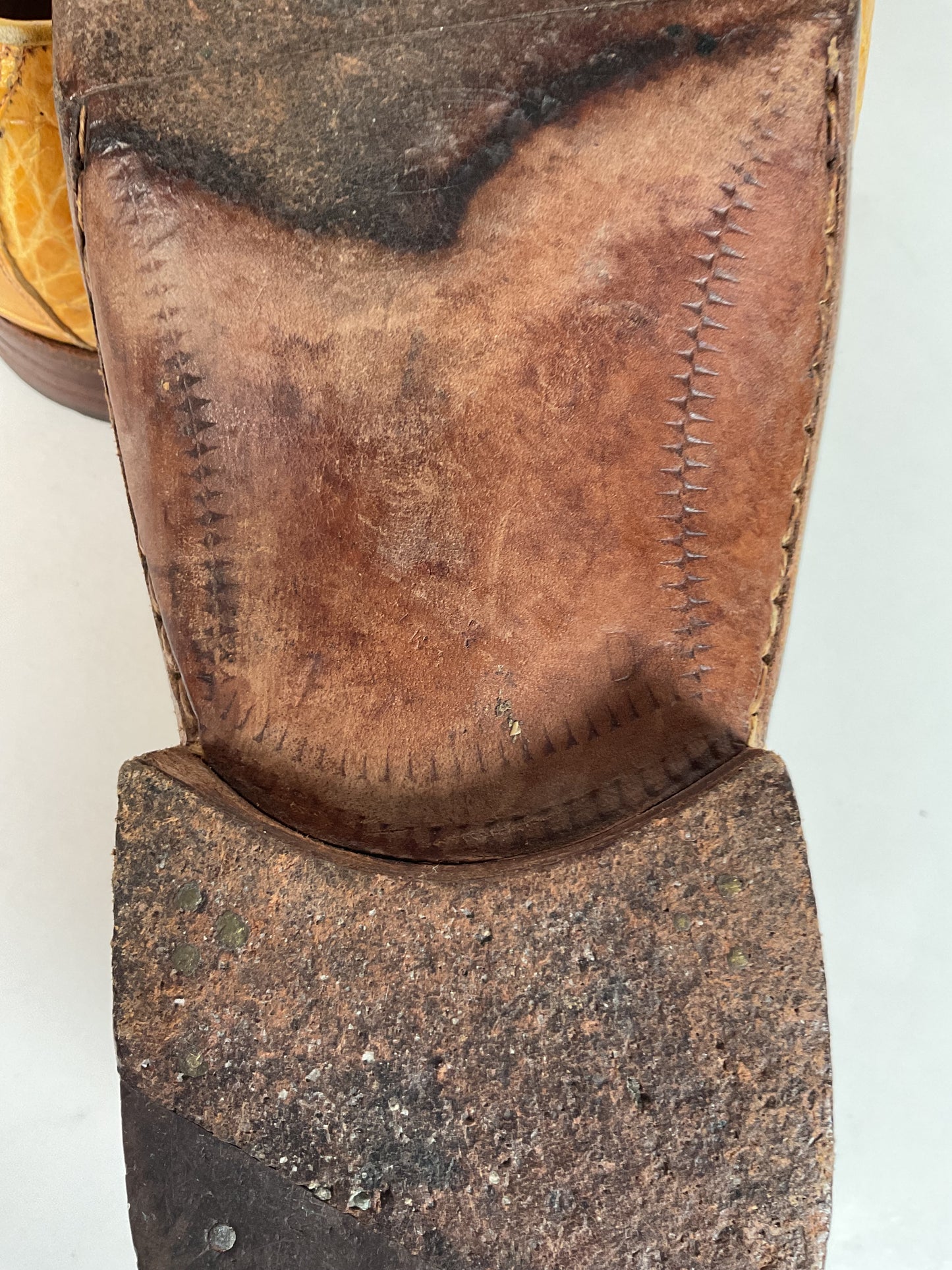 1960s Yellow Sea Turtle Loafer Shoes Men’s 7 D Exotic Pre Ban