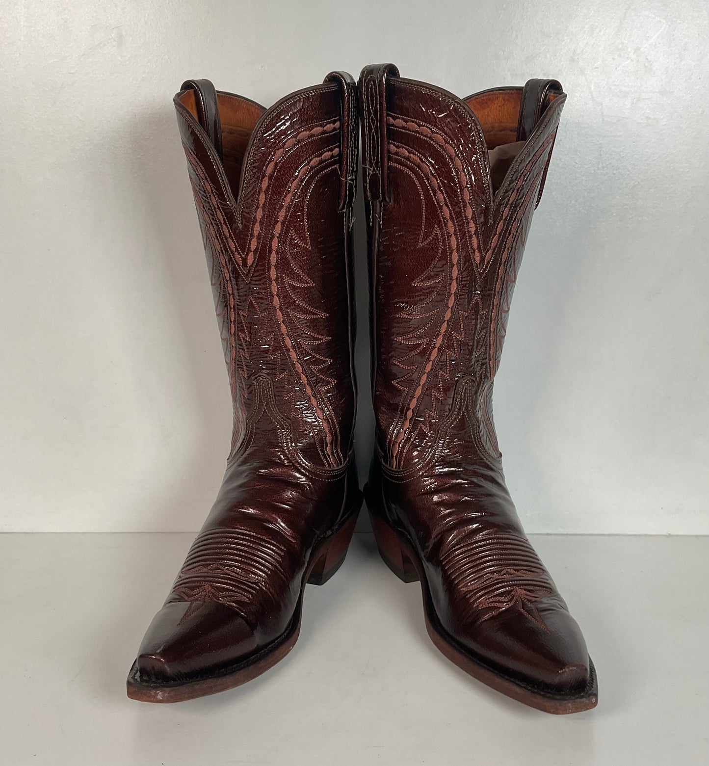 Lucchese 1883 Glossy Patent Leather Cowgirl Boots 6 B USA Madw