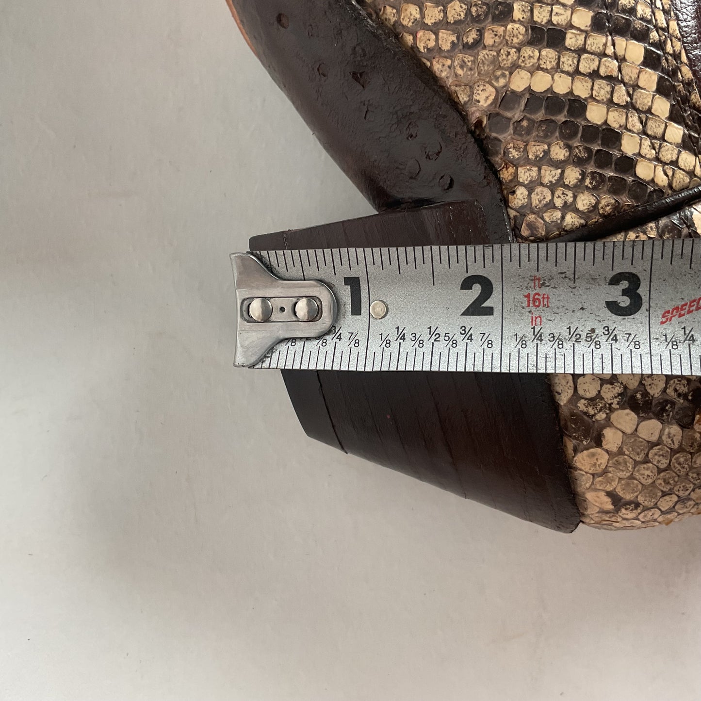 Vintage Dan Post Tall Python Cowgirl Boots 7.5 C USA Made Front Cut