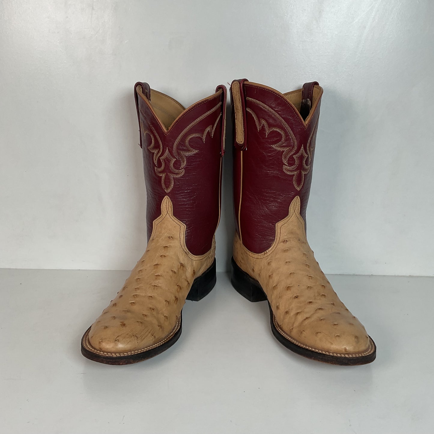 Anderson Bean Ostrich Quill Roper Boots Men’s 8 B | Women’s 9 Exotic USA Made