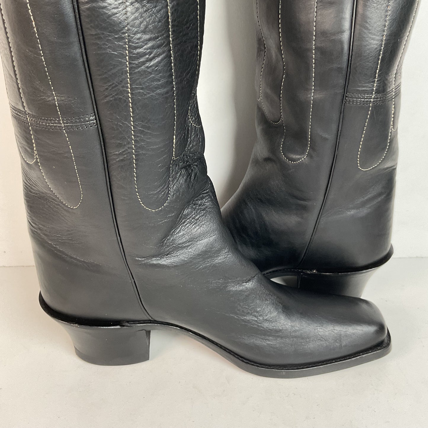Vintage J. R. Reyes Stove Pipe Cowboy Boots 10.5 Custom Buckaroo