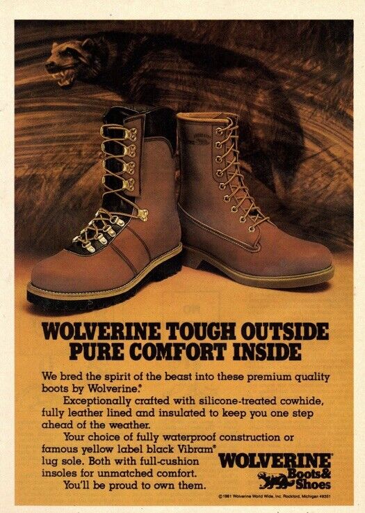 Vintage 1980s Wolverine Mountaineering Boots 11 E USA Vibram Lug Insulated