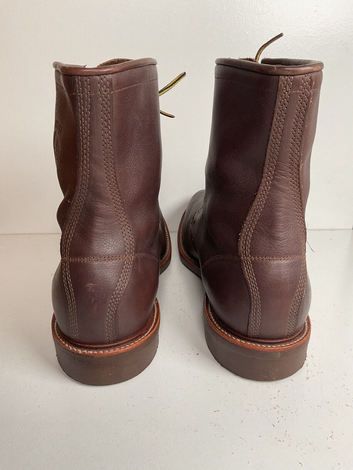 Vintage Chippewa Cork Sole Leather Boots 14 E Old Label Soft Toe