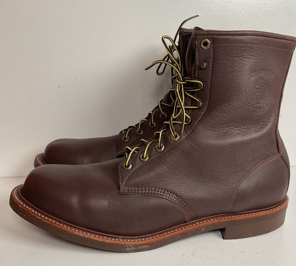 Vintage Chippewa Cork Sole Leather Boots 14 E Old Label Soft Toe