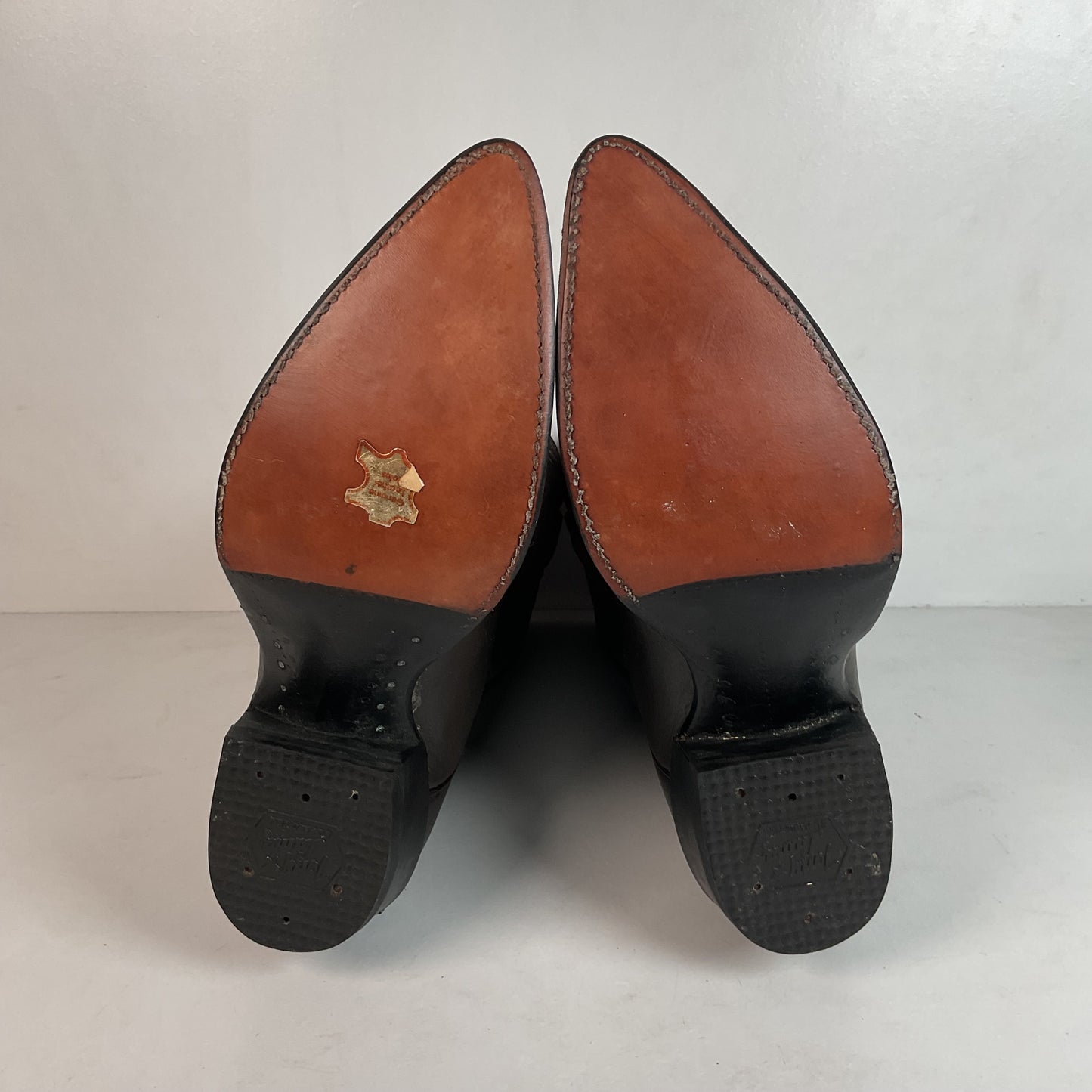 Vintage 1960s Tony Lama Water Buffalo Cowboy Boots 10 E Exotic Gold Label