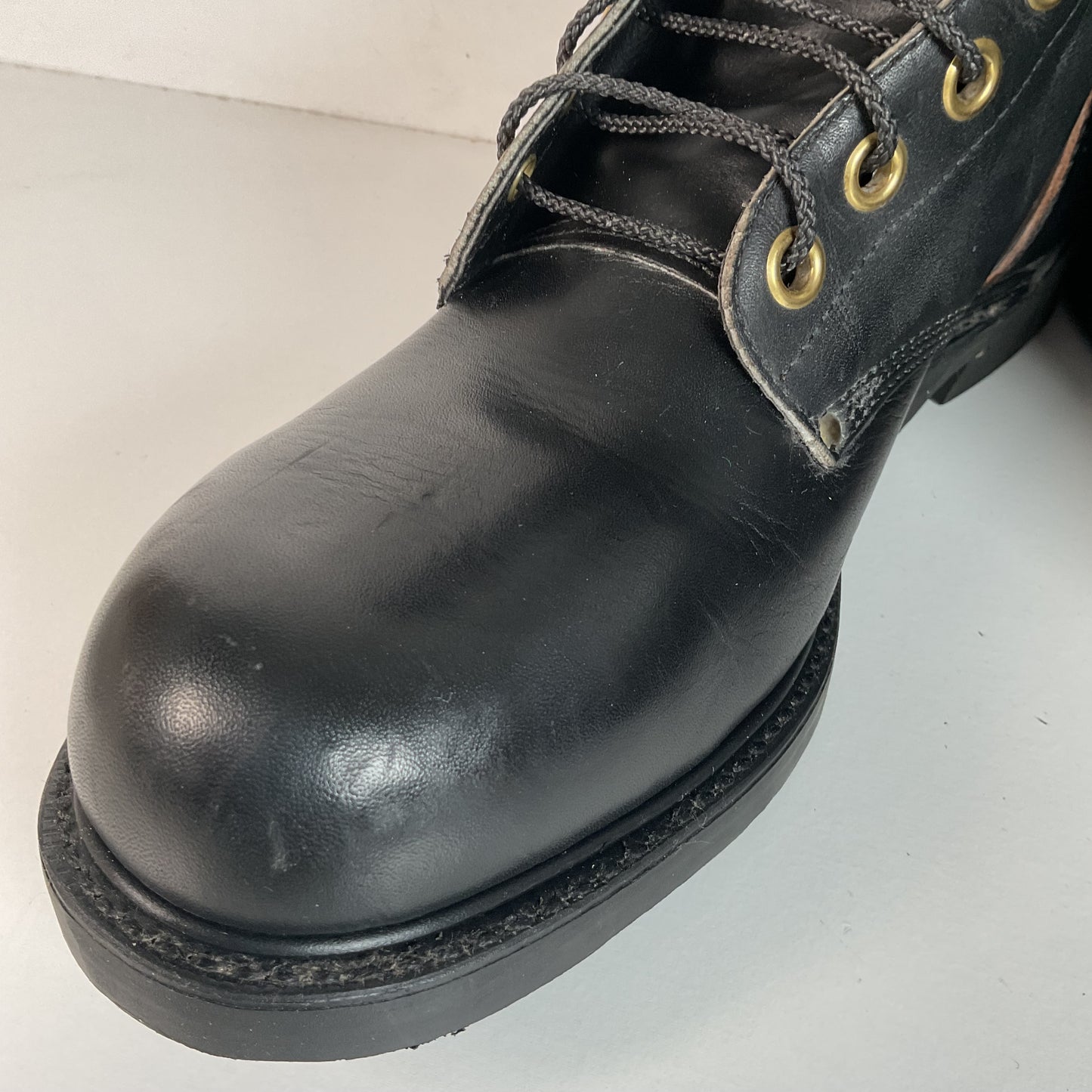 Vintage 1960s Leigh Linesman Boots 10 D USA Made Safety Toe