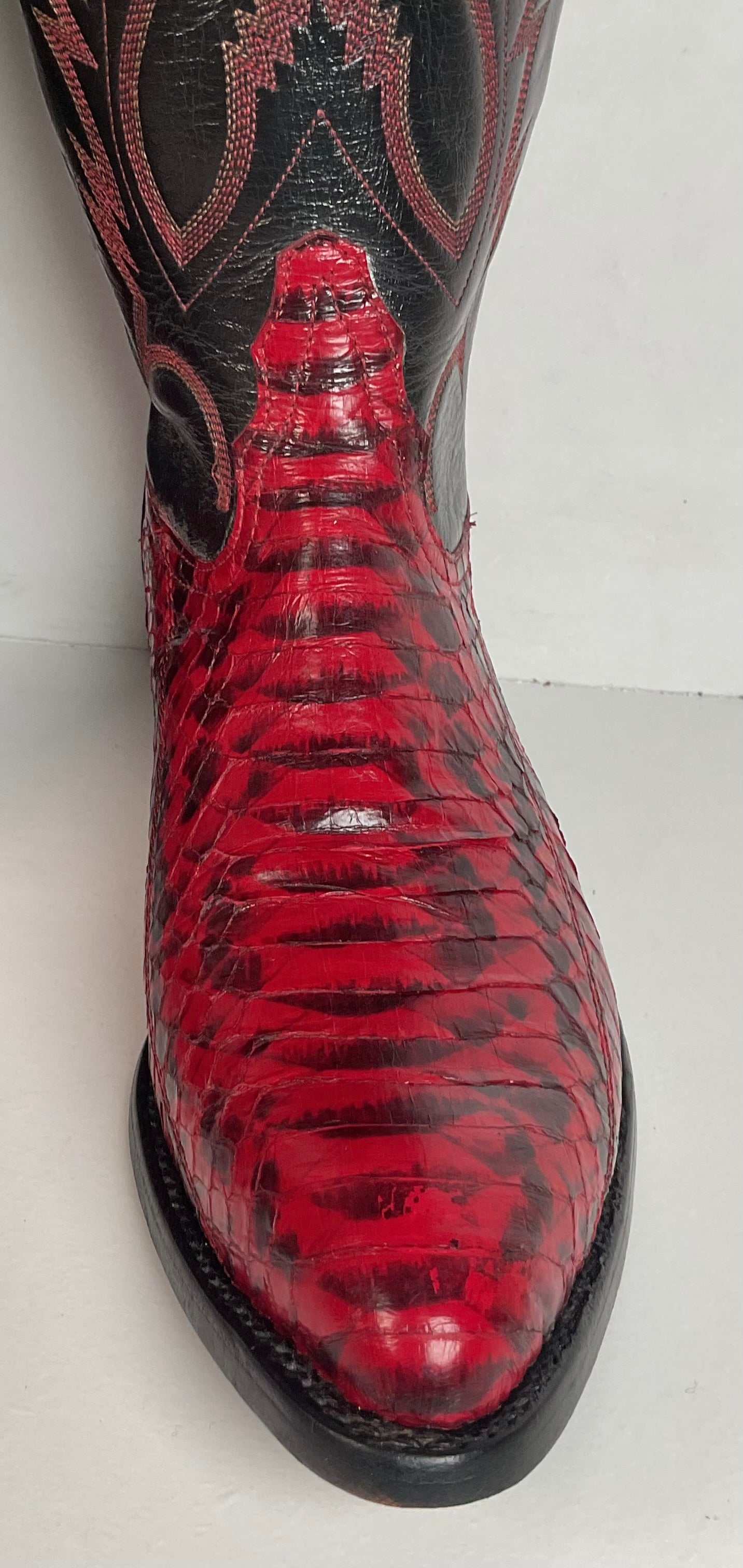 Tony Lama Women’s Viper Snakeskin Cowgirl Boots 9 M Back Cut