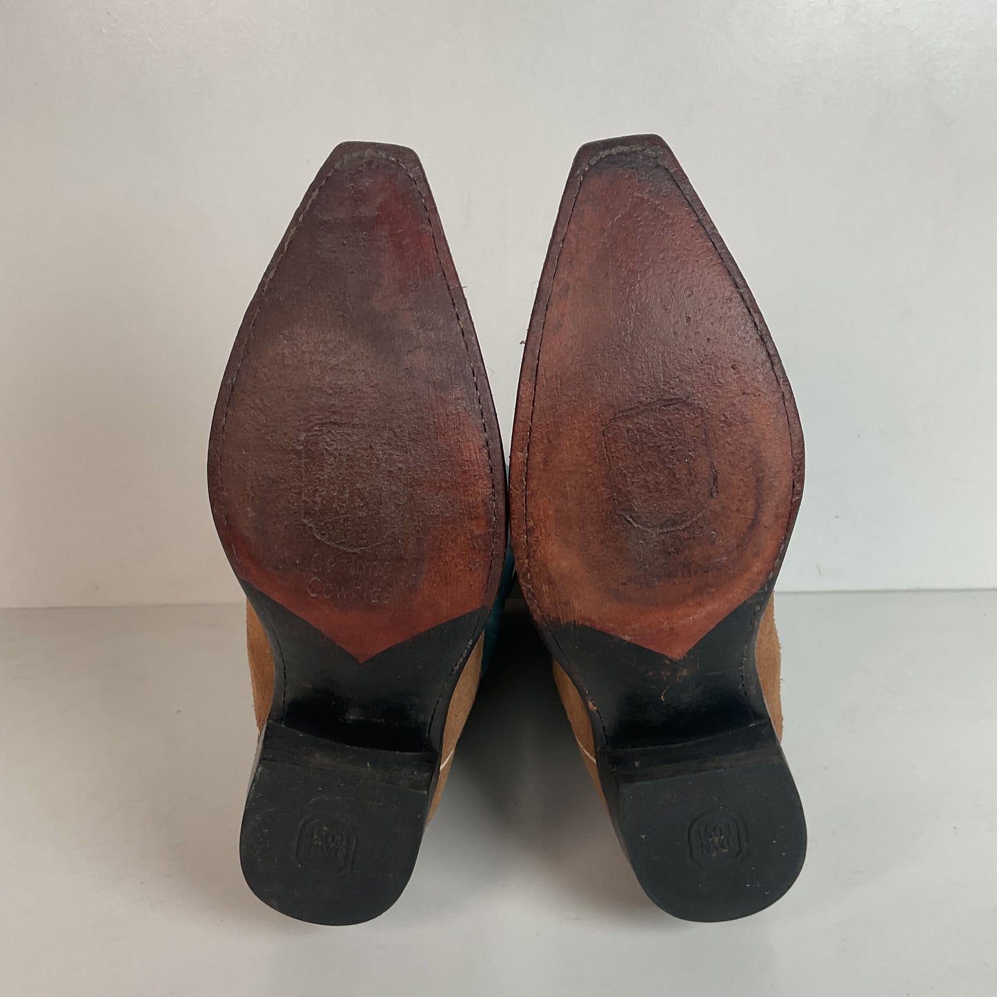 Dan Post Pee Wee Suede Cowgirl Boots 8 M Rough Out Suede