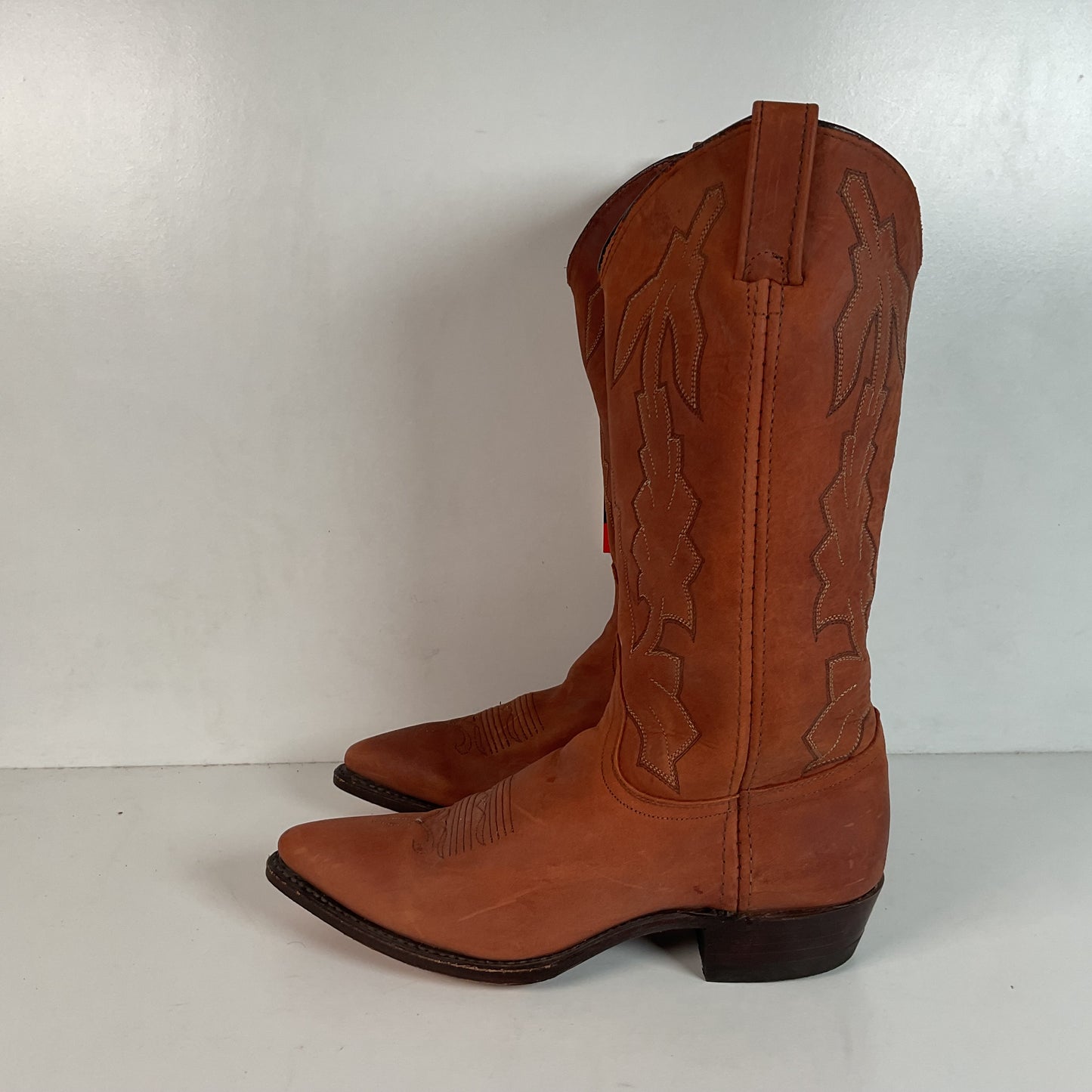 Vintage Dan Post X Marlboro Cowgirl Boots 9 M USA Made Nubuck Suede
